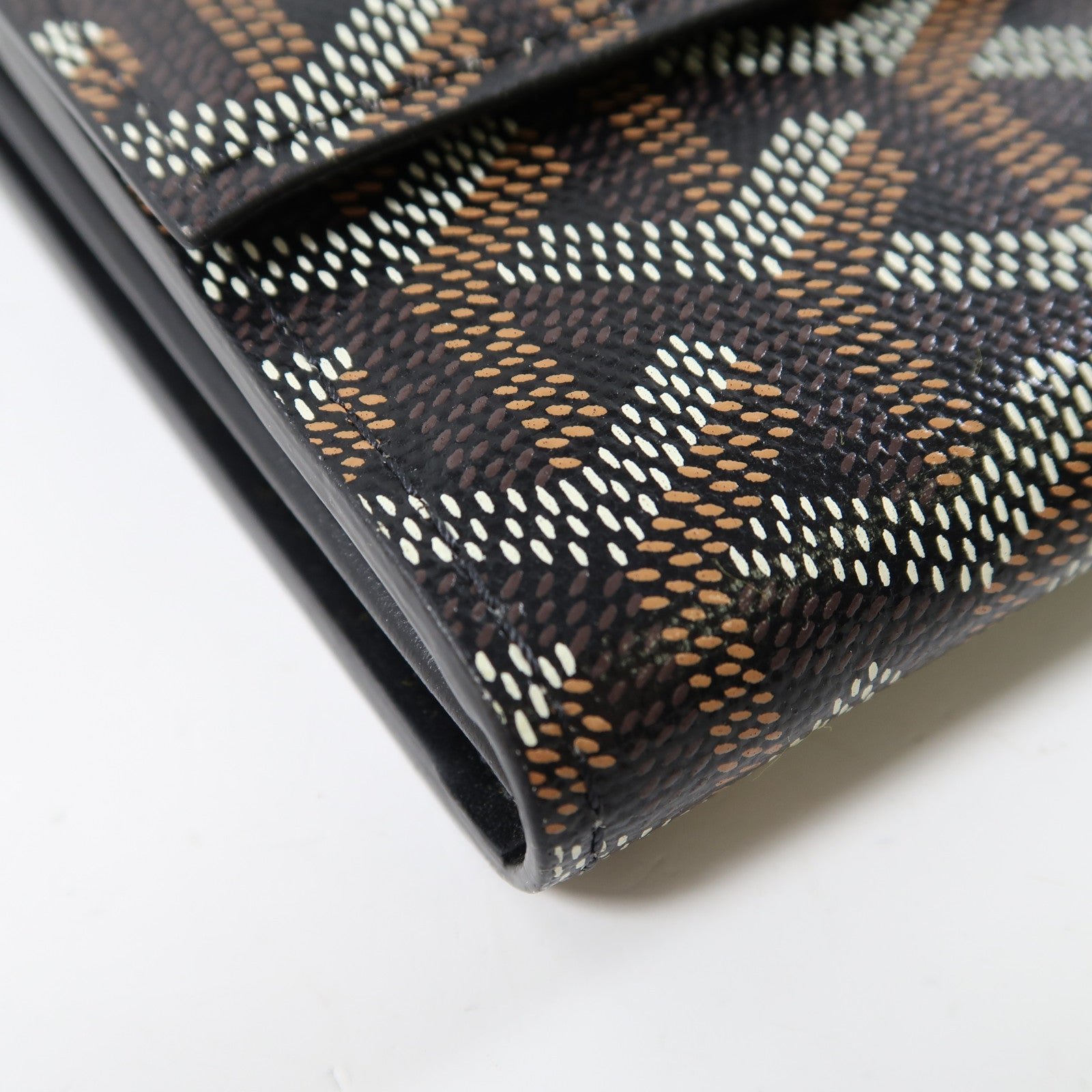 GOYARD 塗層帆布Varenne Continental銀扣肩背袋黑色/啡色