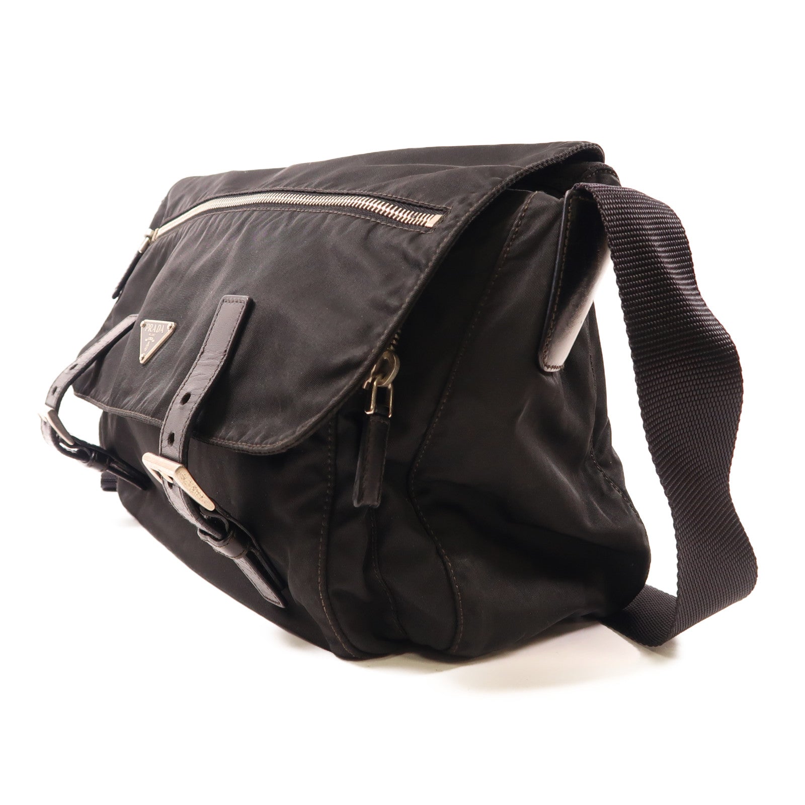 PRADA 尼龍Shoulder Bag銀扣肩背袋