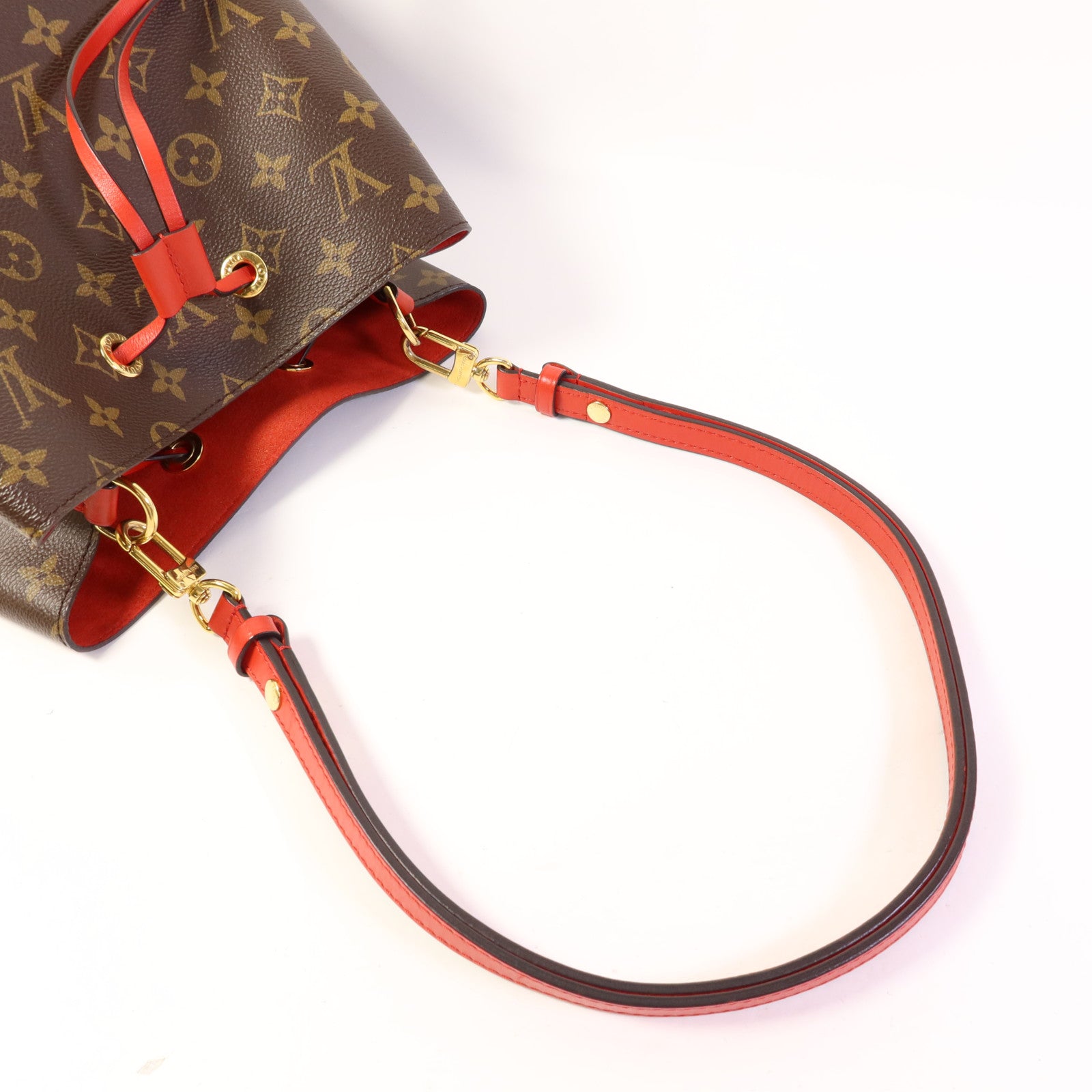 LOUIS VUITTON Monogram Neo Noe Bucket Bag金扣肩背袋Coquelicot