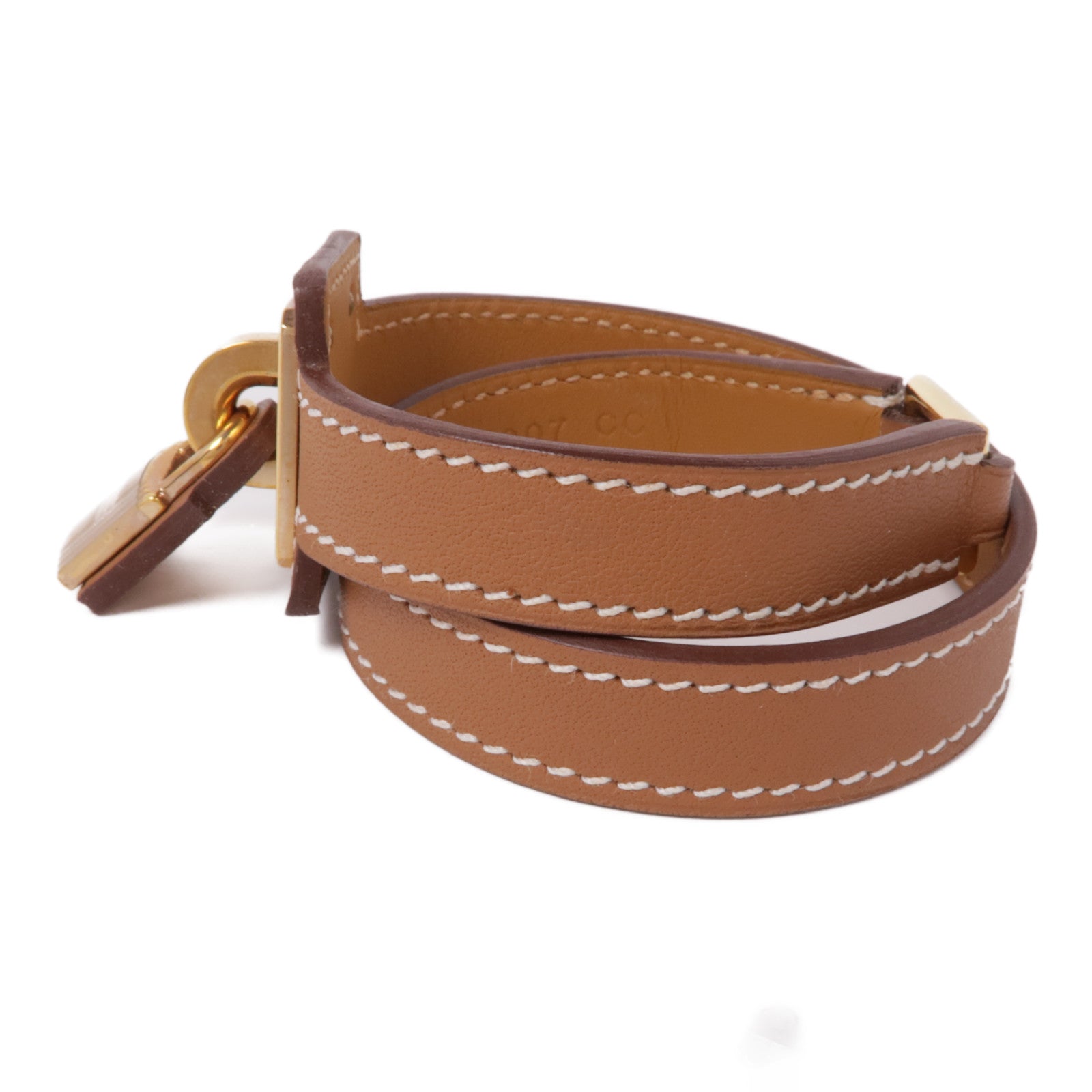 HERMES Swift皮革O'Kelly Bracelet金扣手鐲Gold