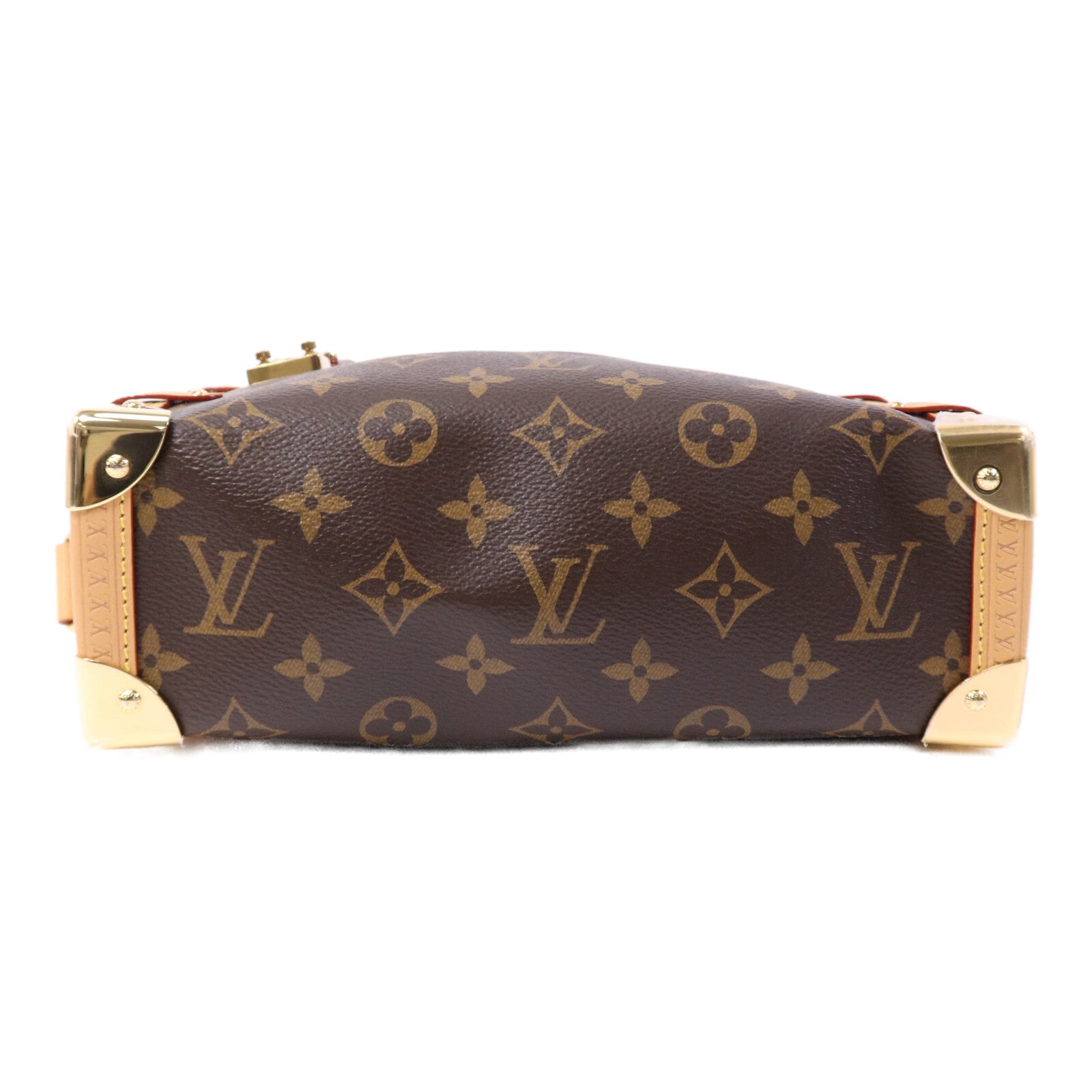 LOUIS VUITTON Monogram Side Trunk MM金扣手挽肩背兩用袋