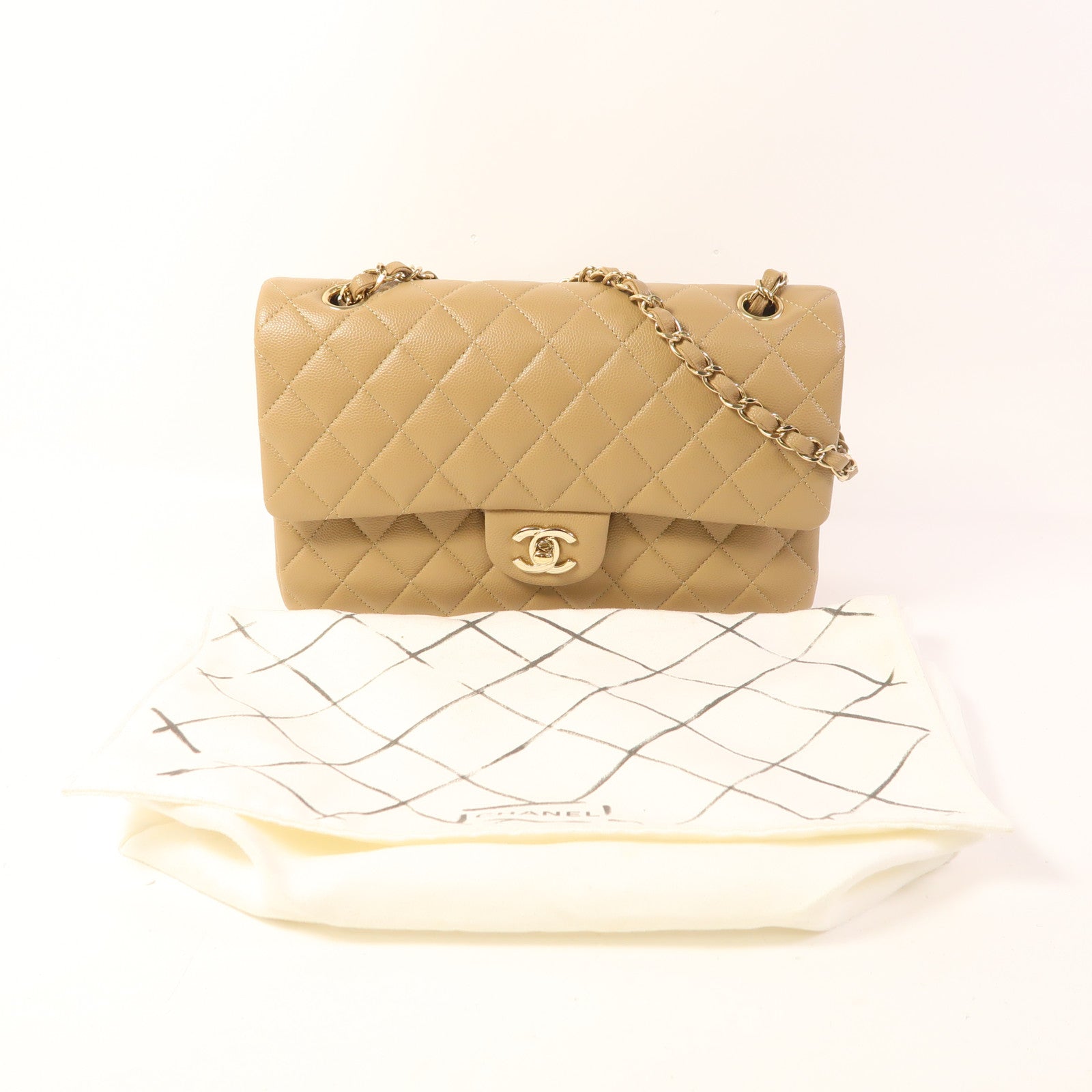 CHANEL 【激減優惠】牛皮皮革Classic 25金扣鏈帶肩背袋