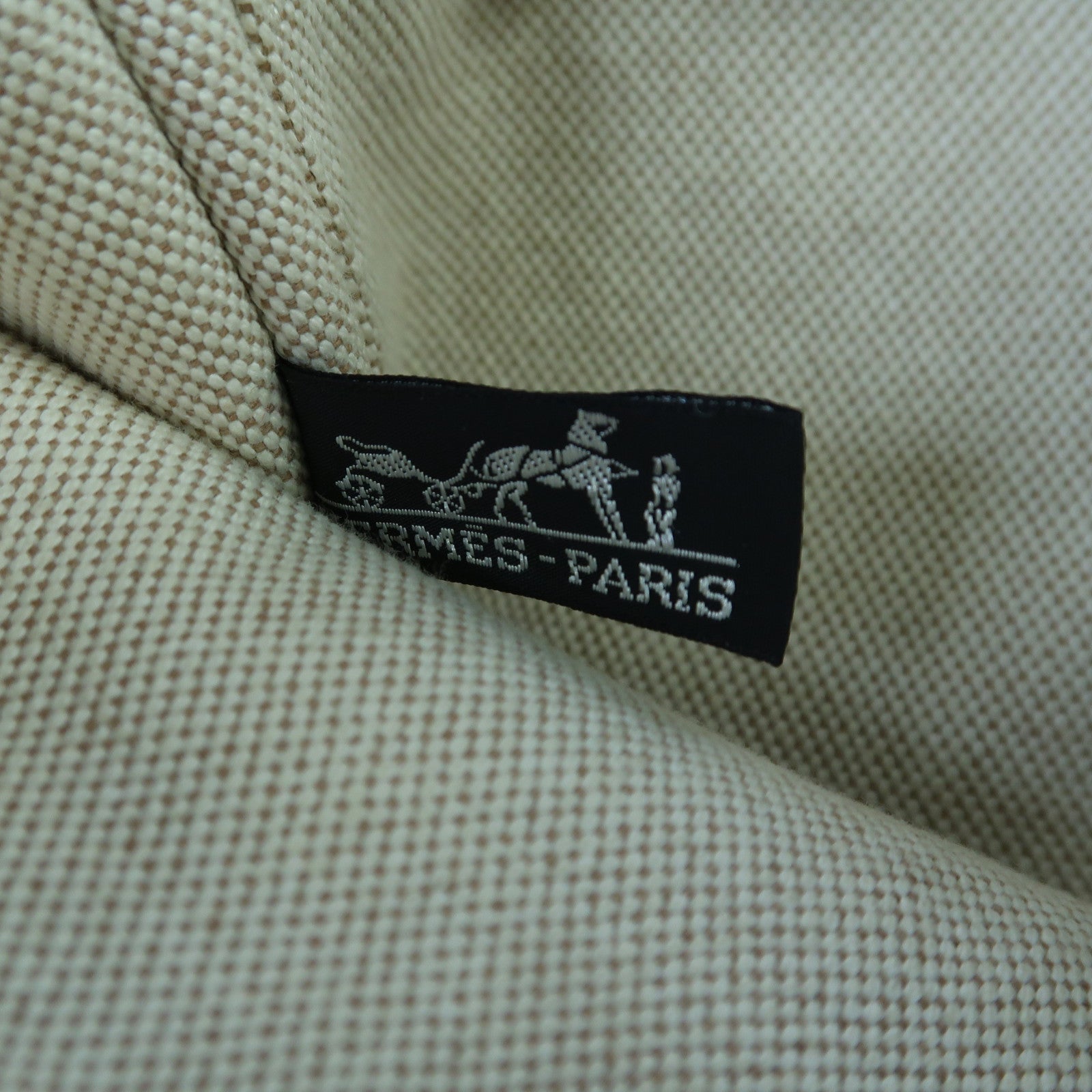 HERMES 帆布Hand Bag銀扣手挽袋米色
