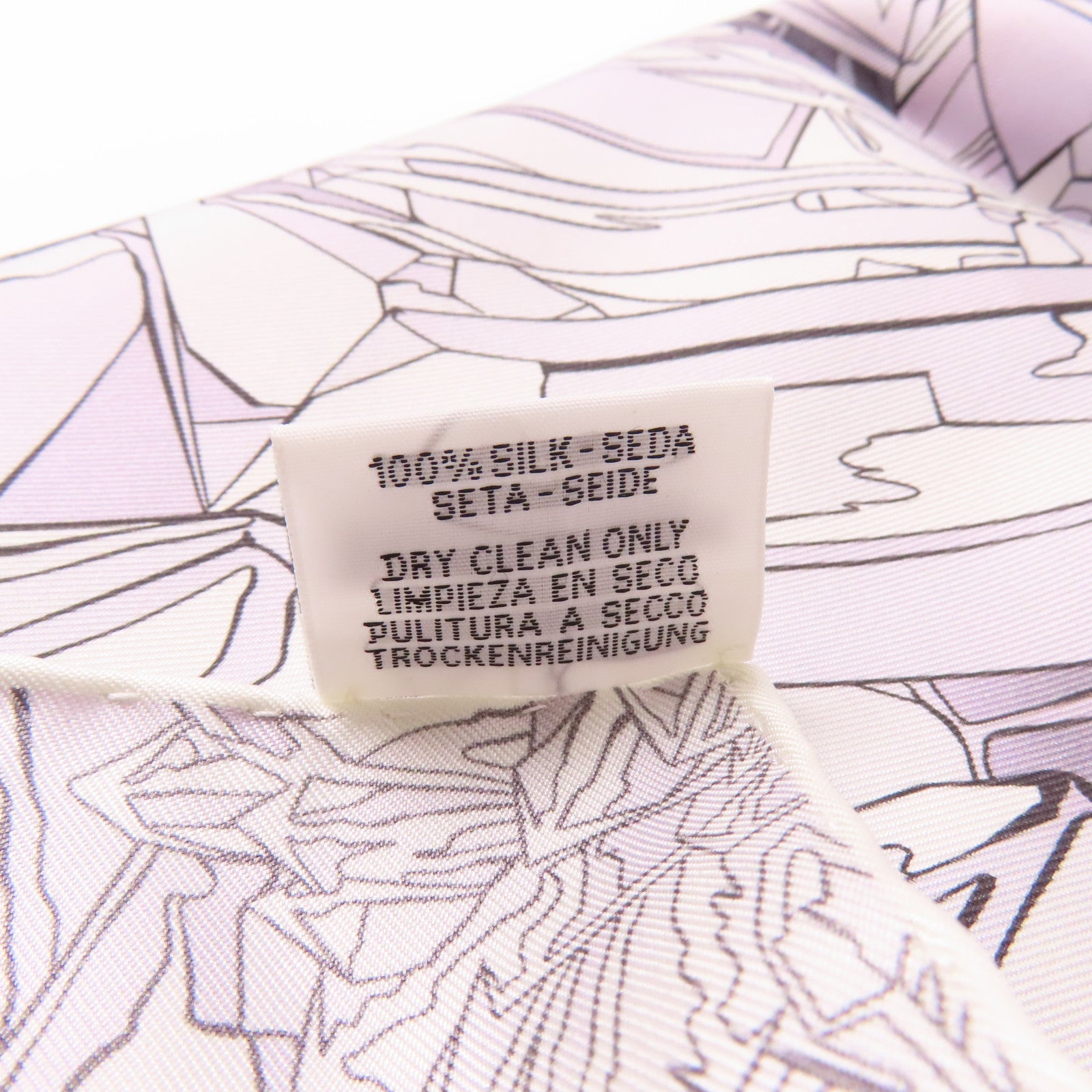 HERMES 絲質Scarf 90x90cm絲巾灰色/白色