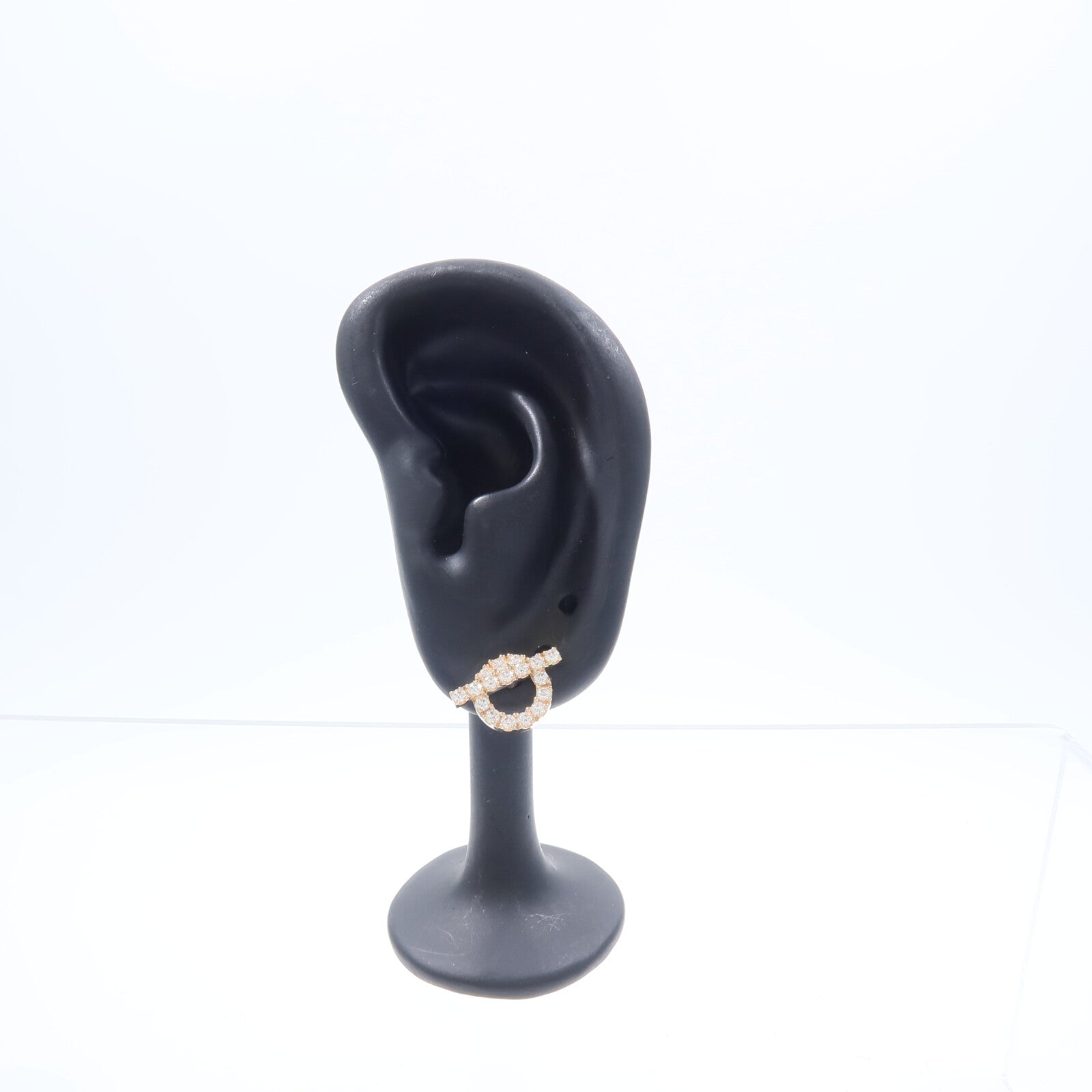HERMES 18K玫瑰金Finesse Earrings鑽石耳環