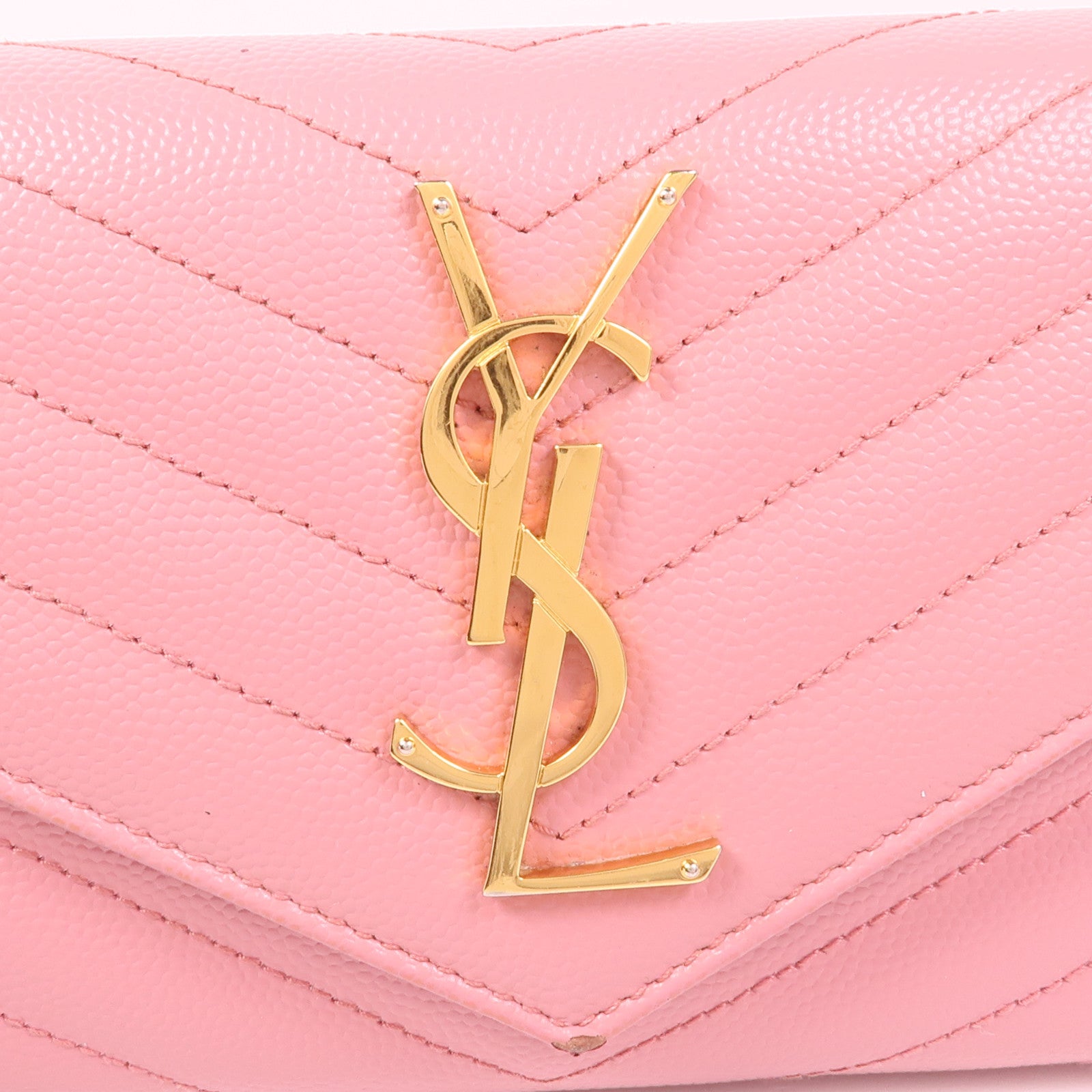 SAINT LAURENT 牛皮皮革Long Wallet金扣長錢包
