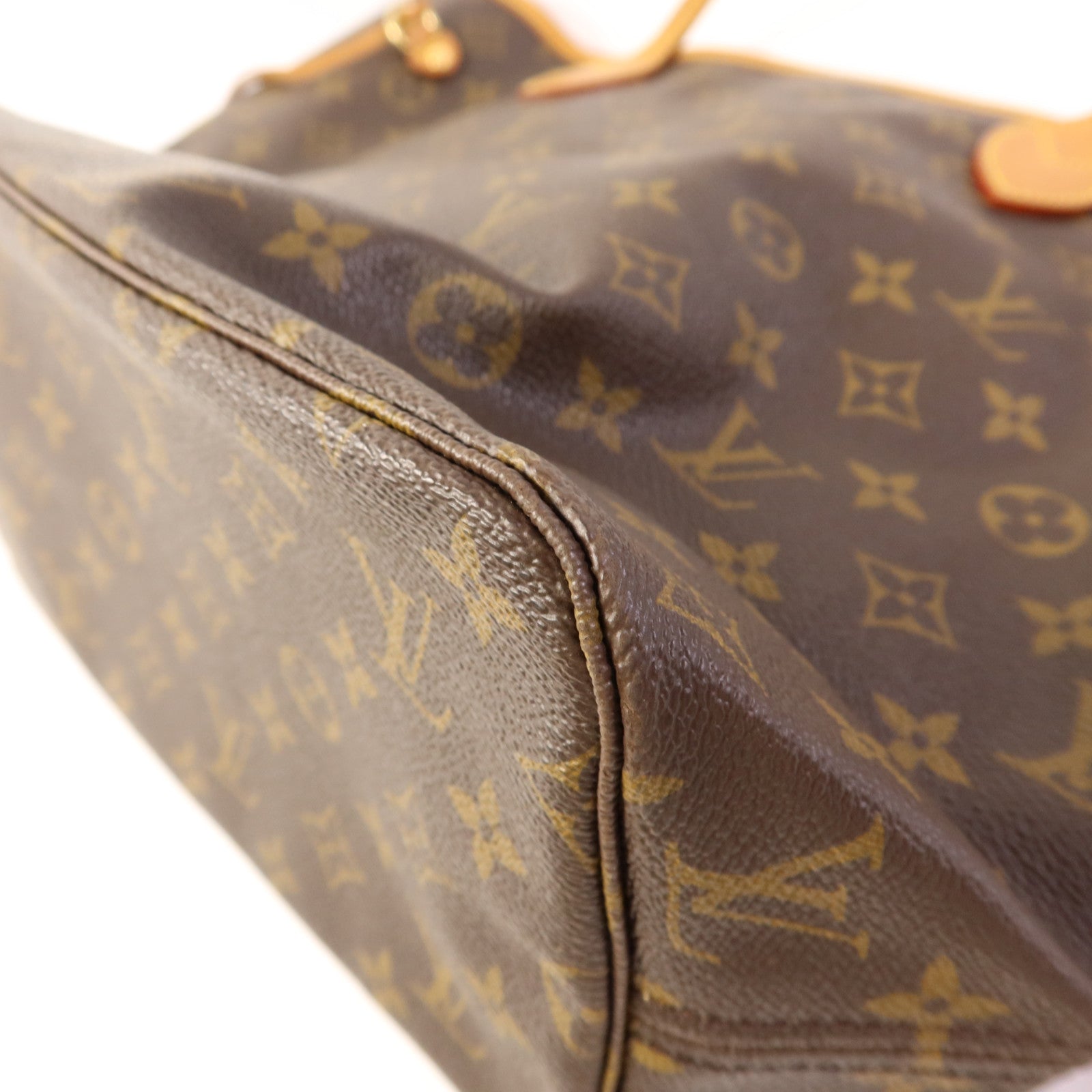 LOUIS VUITTON Monogram Neverfull MM金扣手挽袋