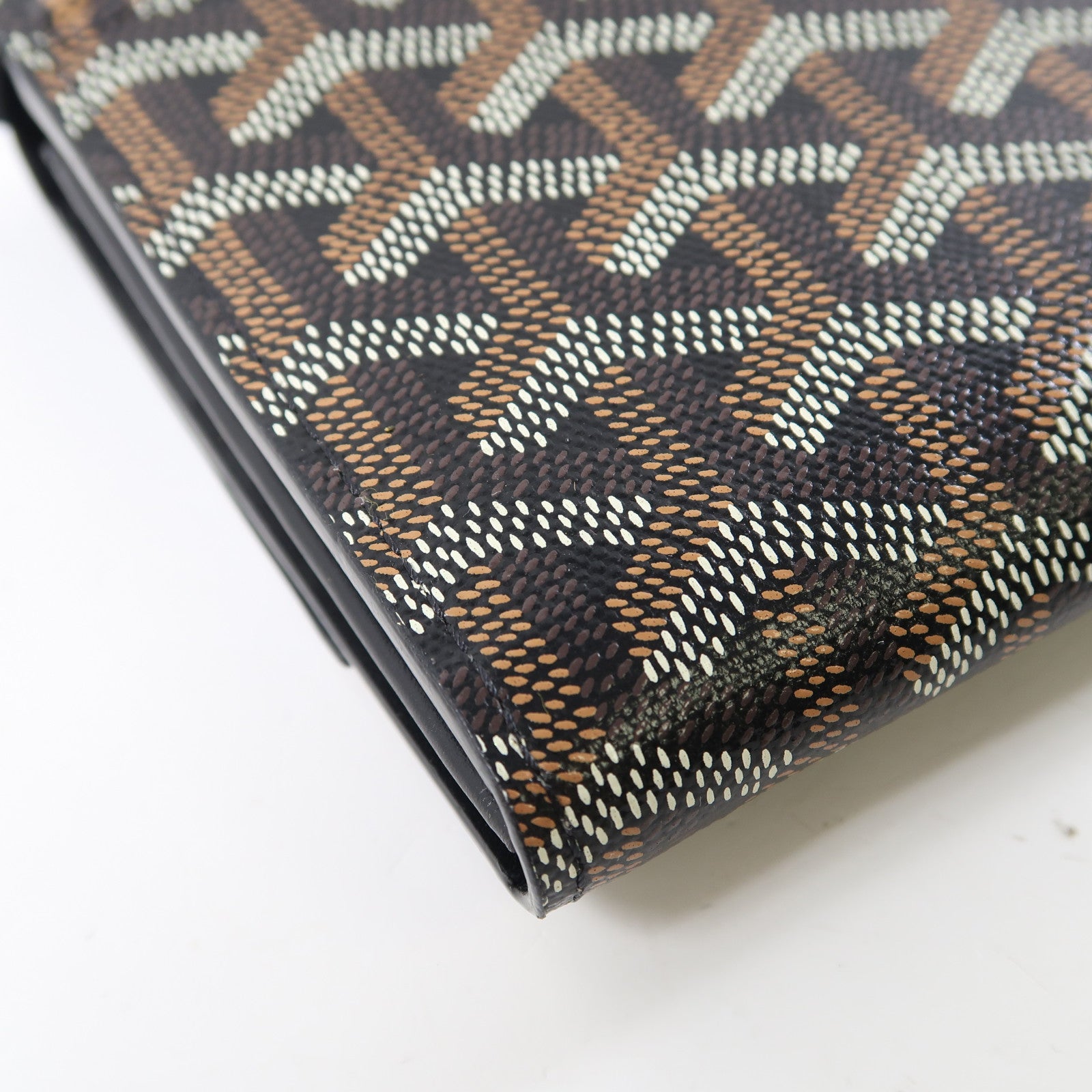 GOYARD 塗層帆布Varenne Continental銀扣肩背袋黑色/啡色