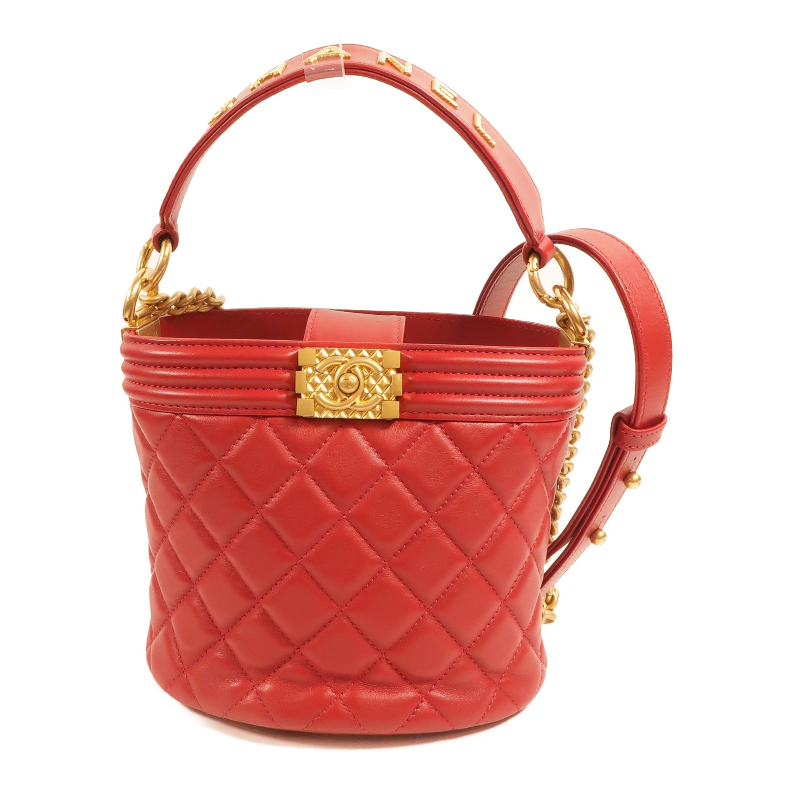 CHANEL 牛皮皮革Boy Bucket Bag手挽肩背兩用袋