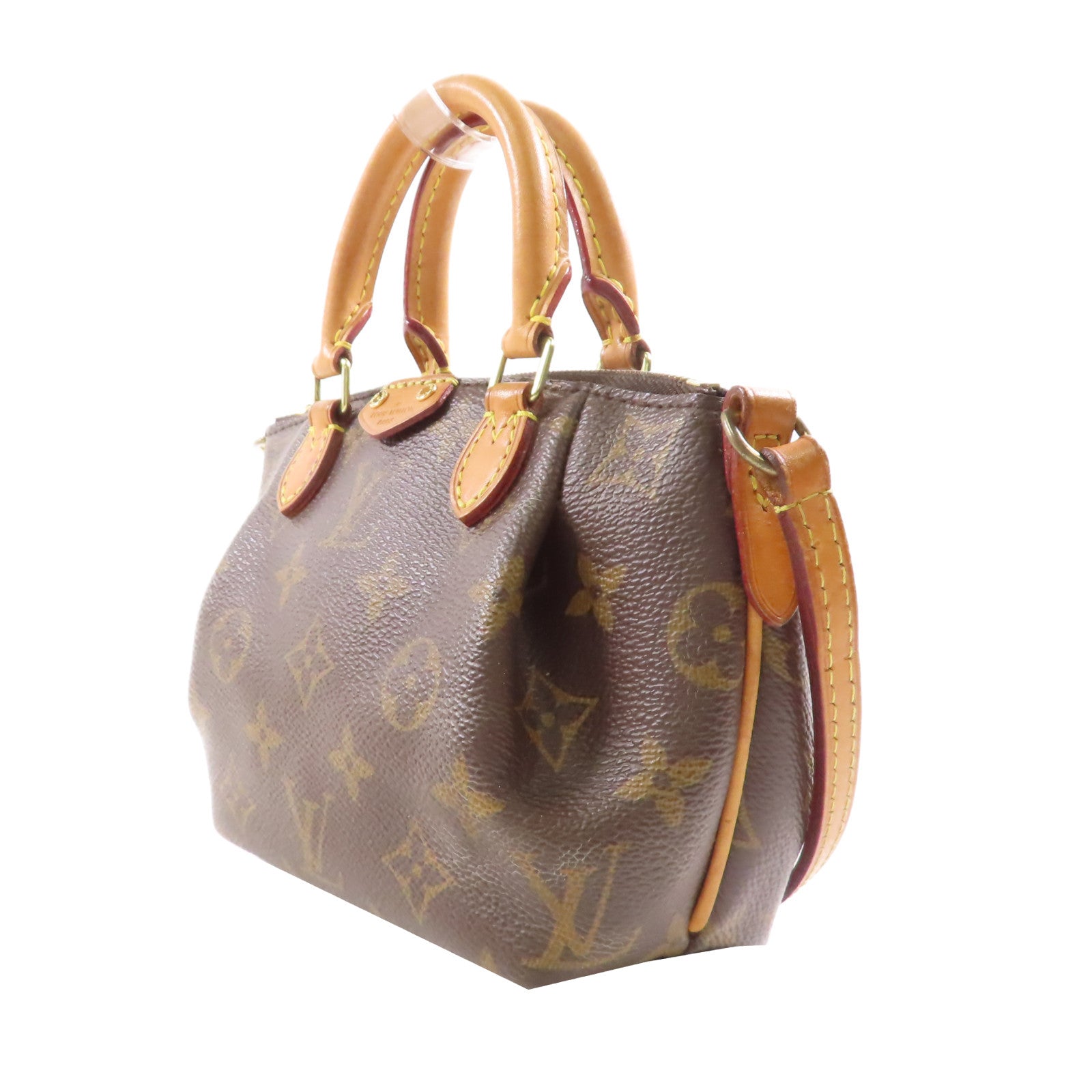LOUIS VUITTON Monogram Nano Turenne金扣手挽肩背兩用袋棕色