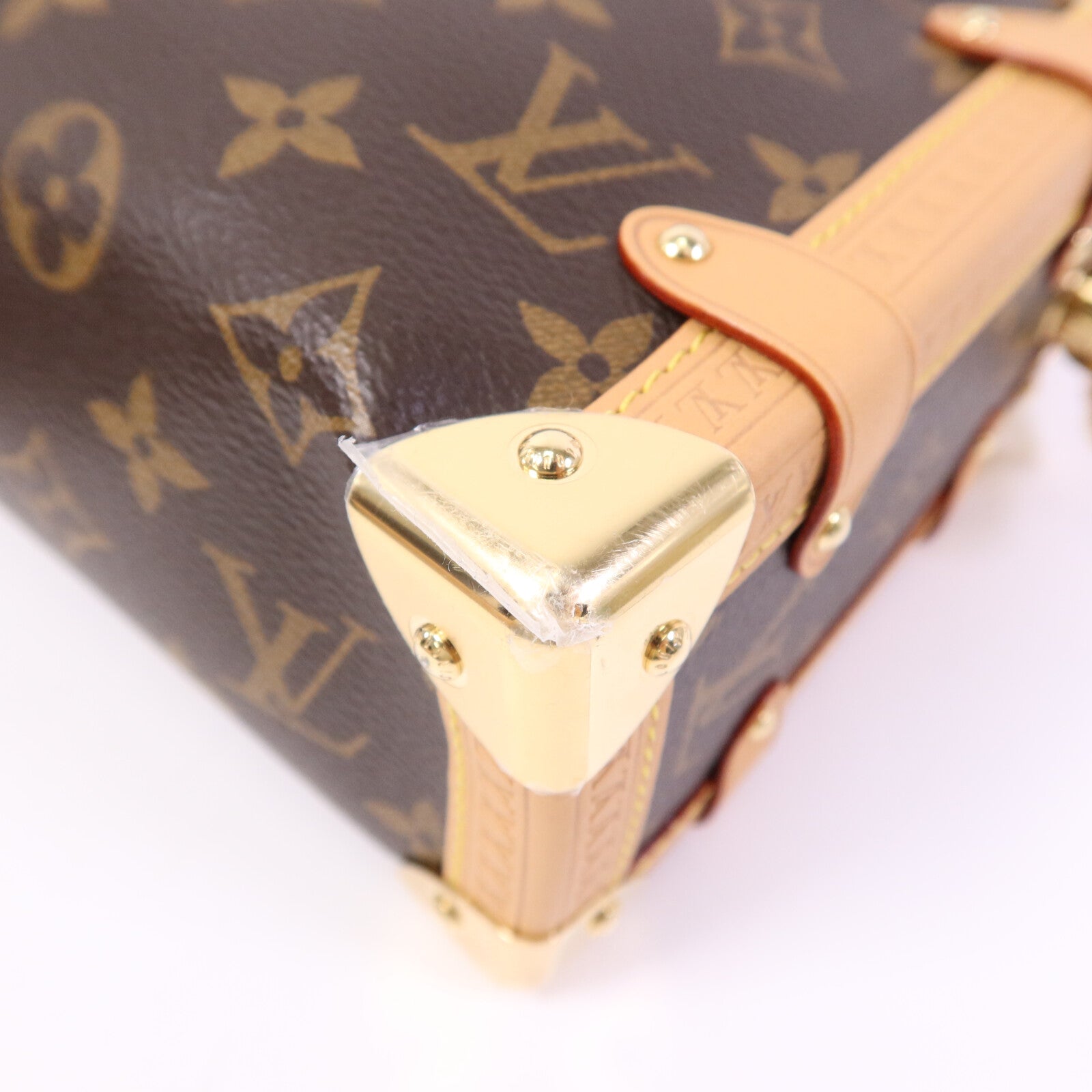 LOUIS VUITTON Monogram Side Trunk MM金扣手挽肩背兩用袋