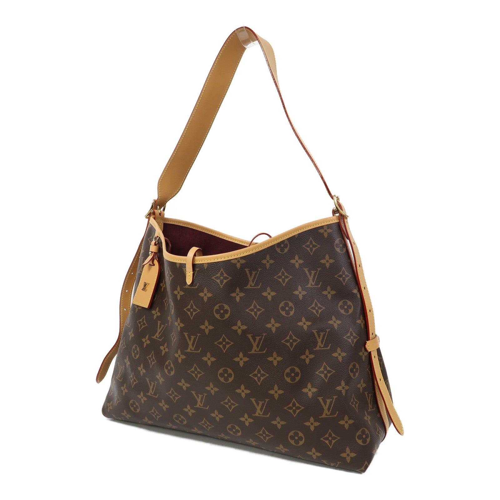 LOUIS VUITTON Monogram Carryall MM金扣肩背袋啡色