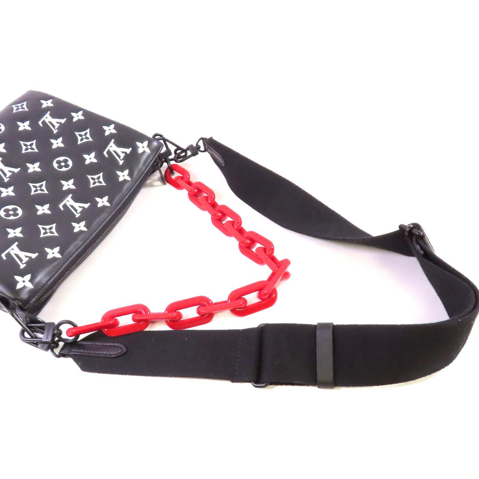 LOUIS VUITTON 羊皮皮革Monogram Pattern Coussin PM 2Way Shoulder Bag手挽肩背兩用袋黑色/白色