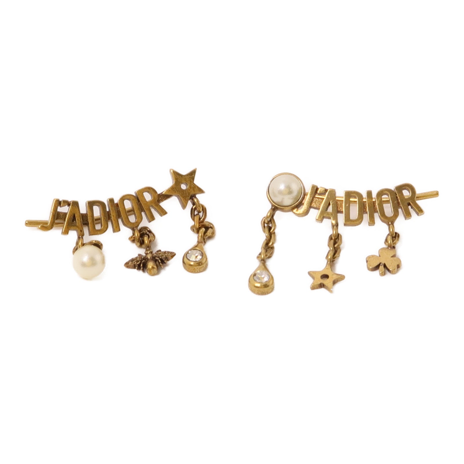 Dior 金屬Earrings耳環金色/白色