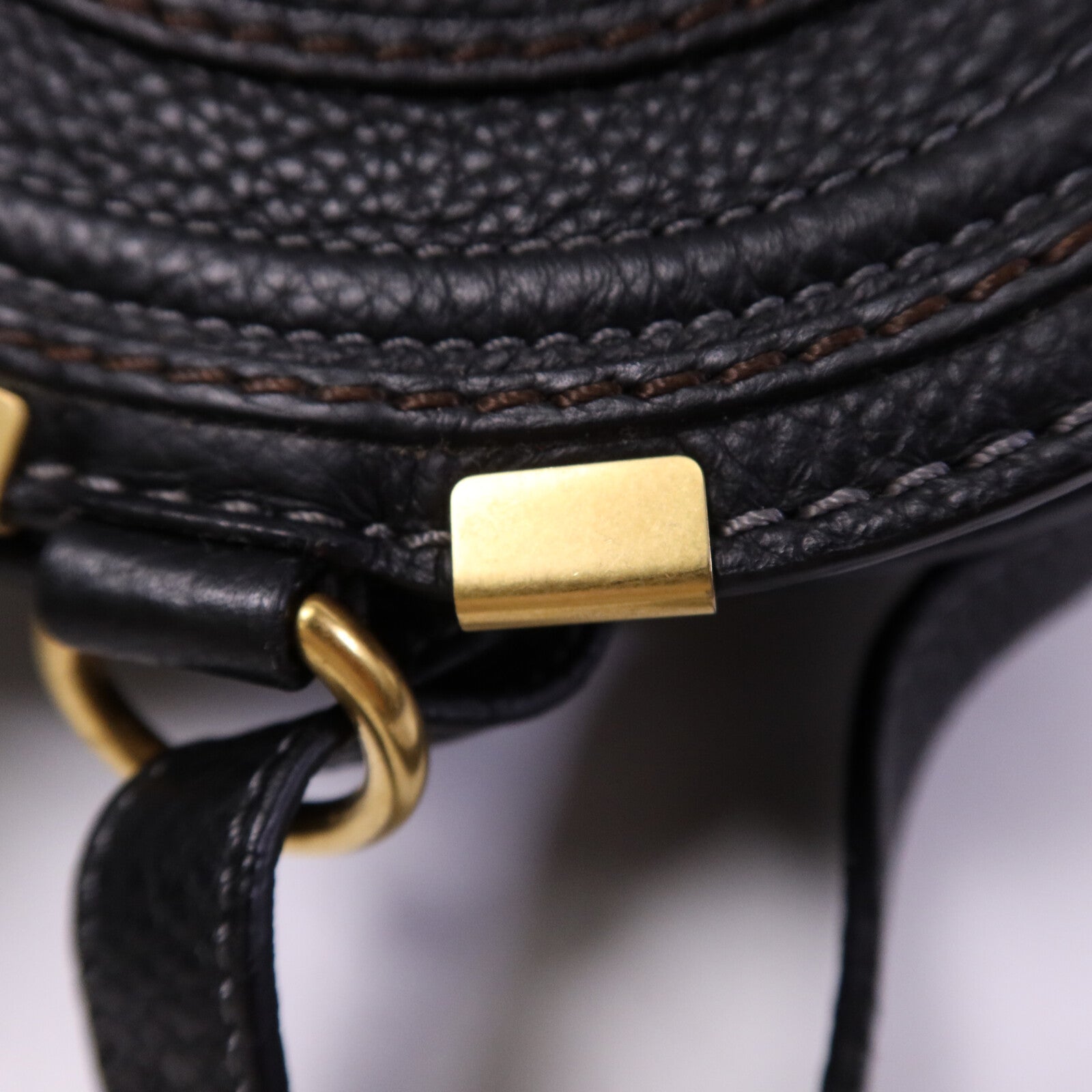 Chloe 牛皮皮革Marcle Bag金扣肩背袋