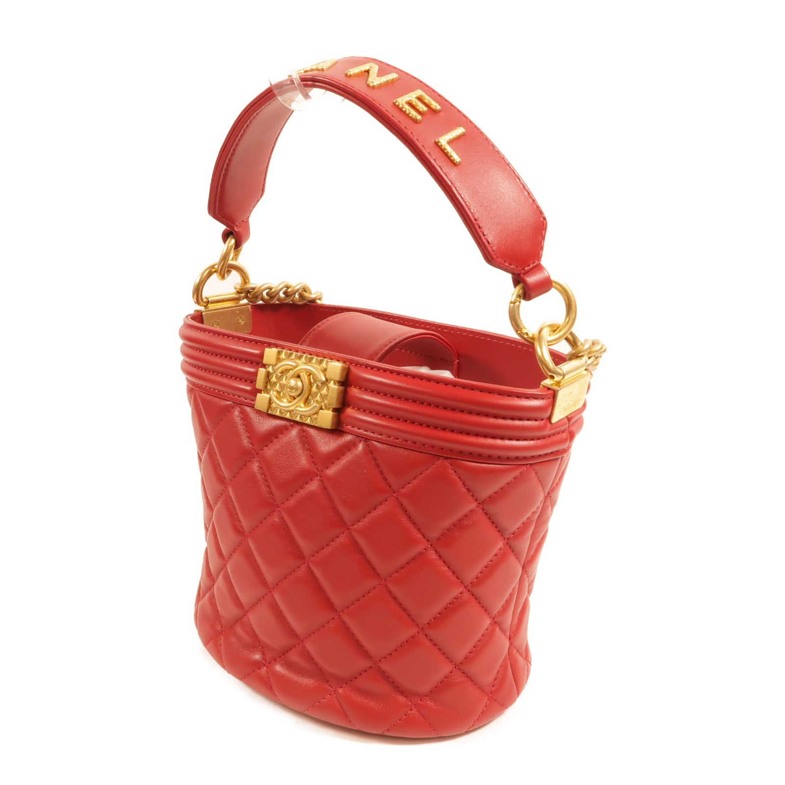 CHANEL 牛皮皮革Boy Bucket Bag手挽肩背兩用袋
