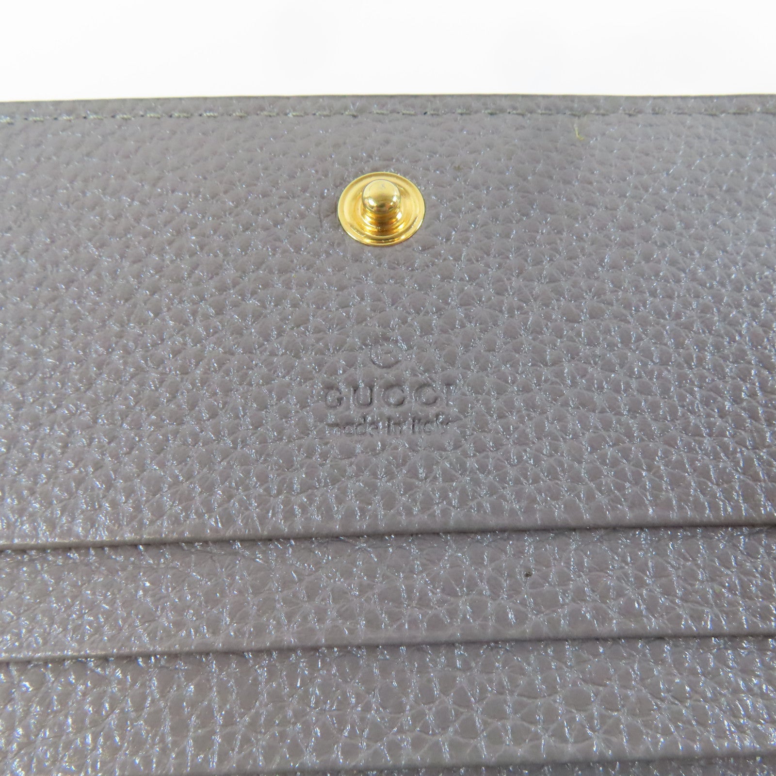 GUCCI 【激減優惠】牛皮皮革Bifold Wallet金扣/銀扣錢包灰色