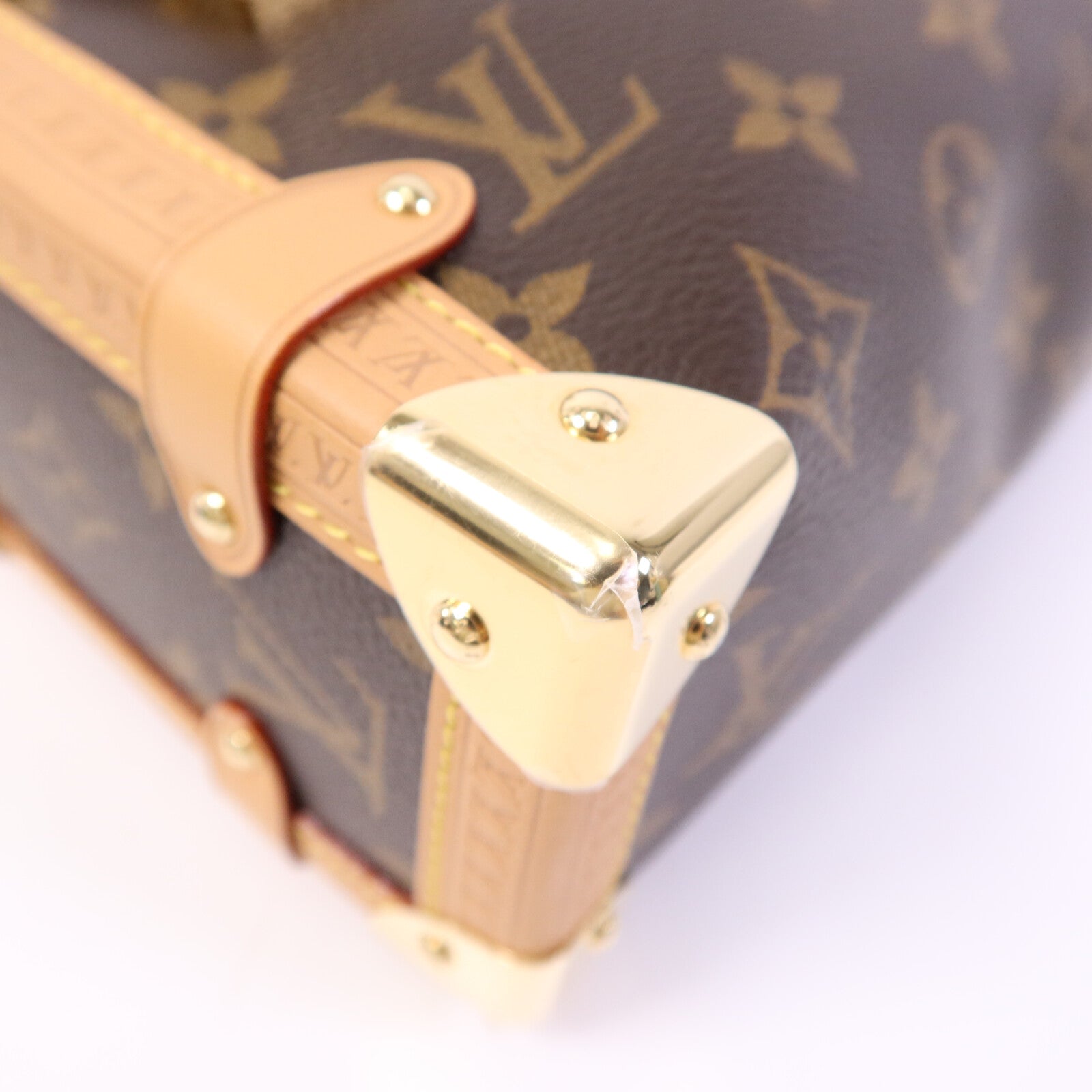 LOUIS VUITTON Monogram Side Trunk MM金扣手挽肩背兩用袋