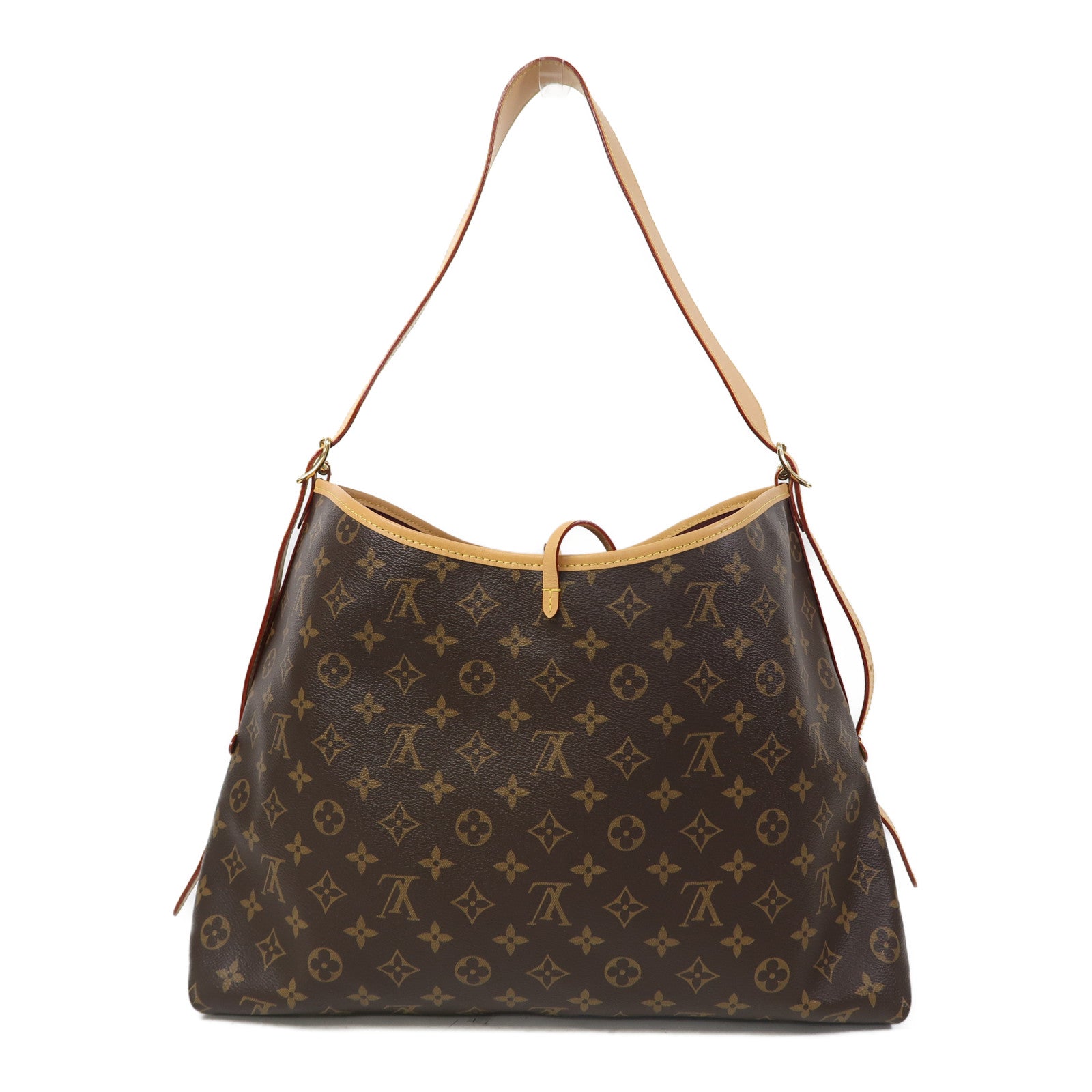 LOUIS VUITTON Monogram Carryall MM金扣肩背袋啡色
