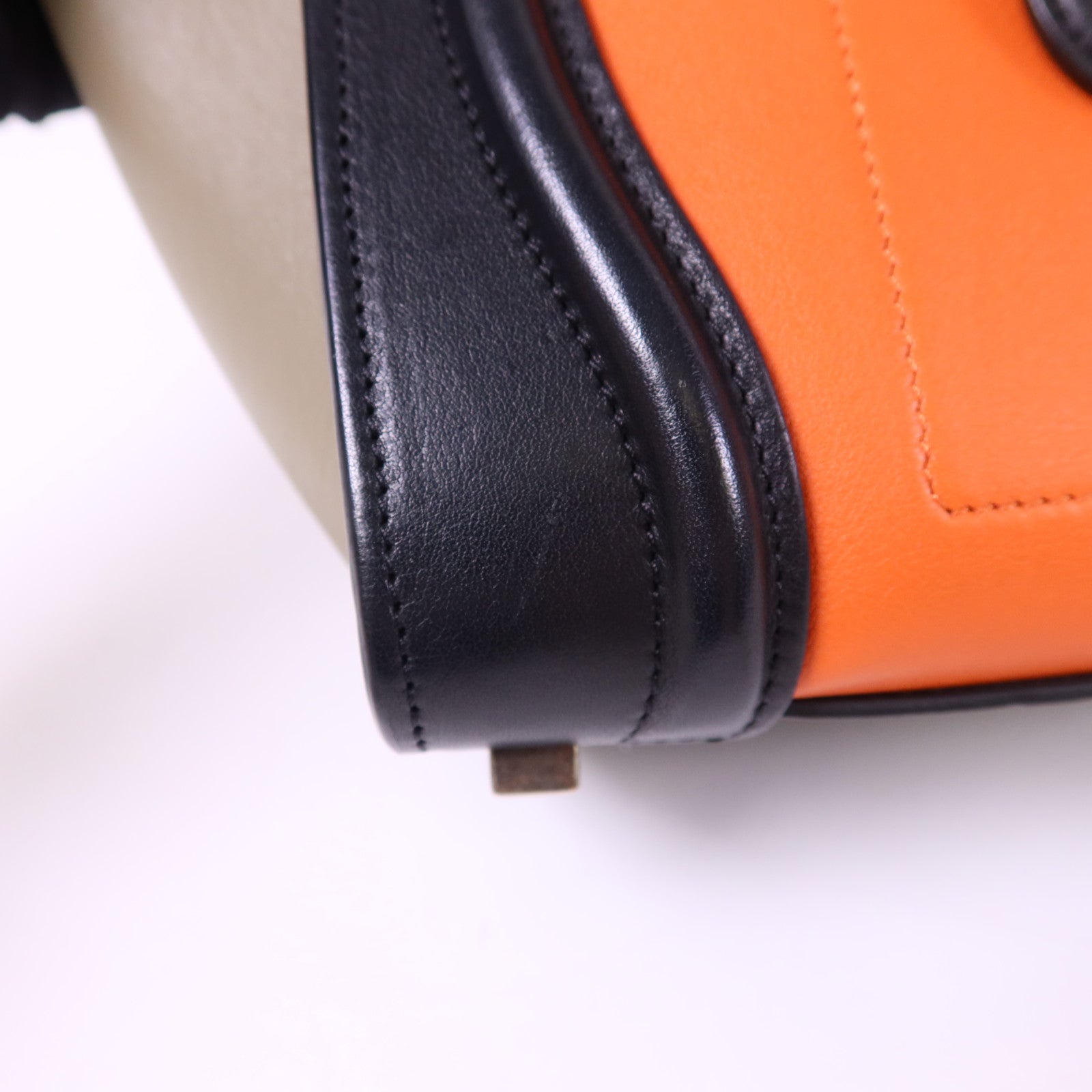 CELINE 牛皮皮革Micro Luggage銀扣手挽袋