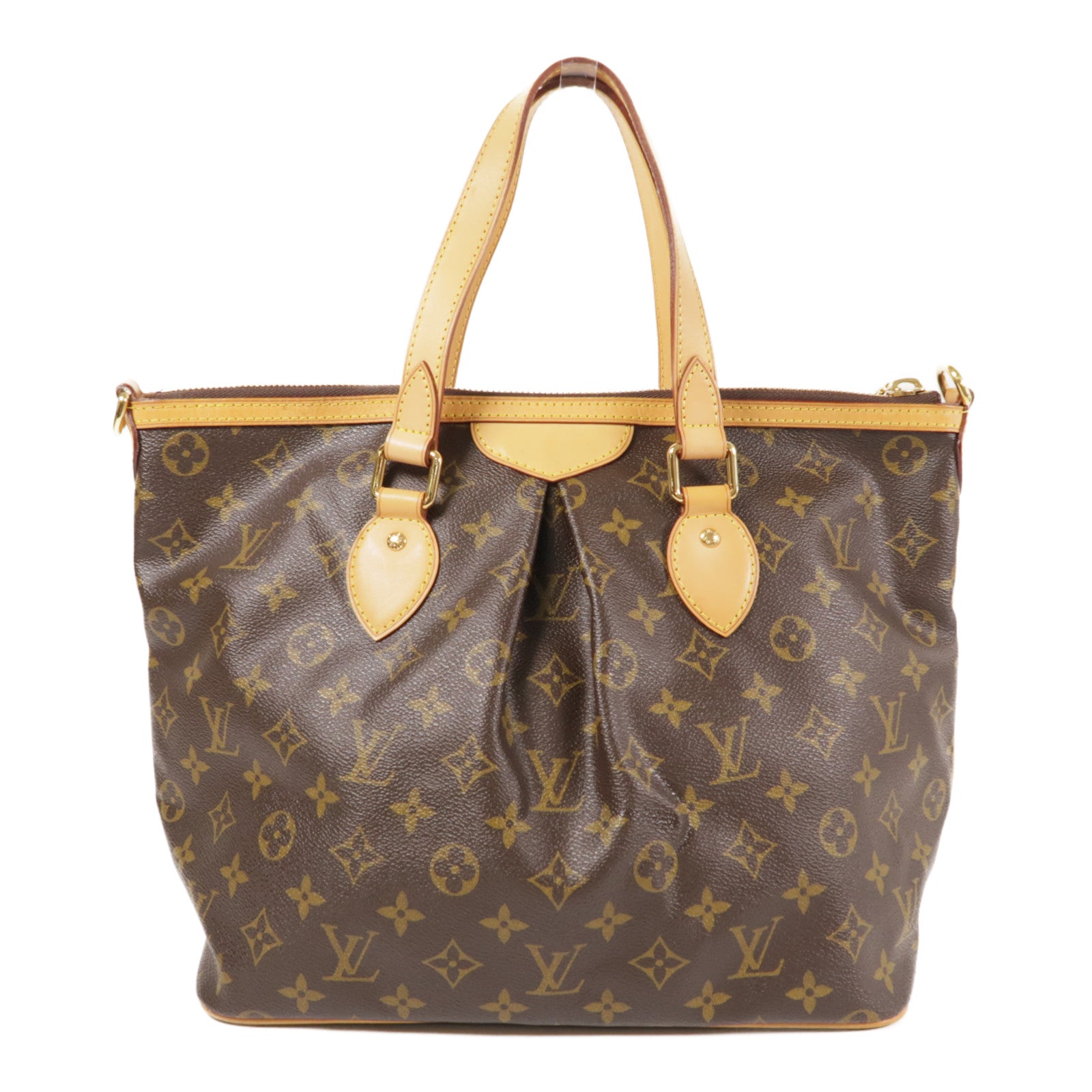 LOUIS VUITTON Monogram Palermo PM金扣手挽肩背兩用袋棕色