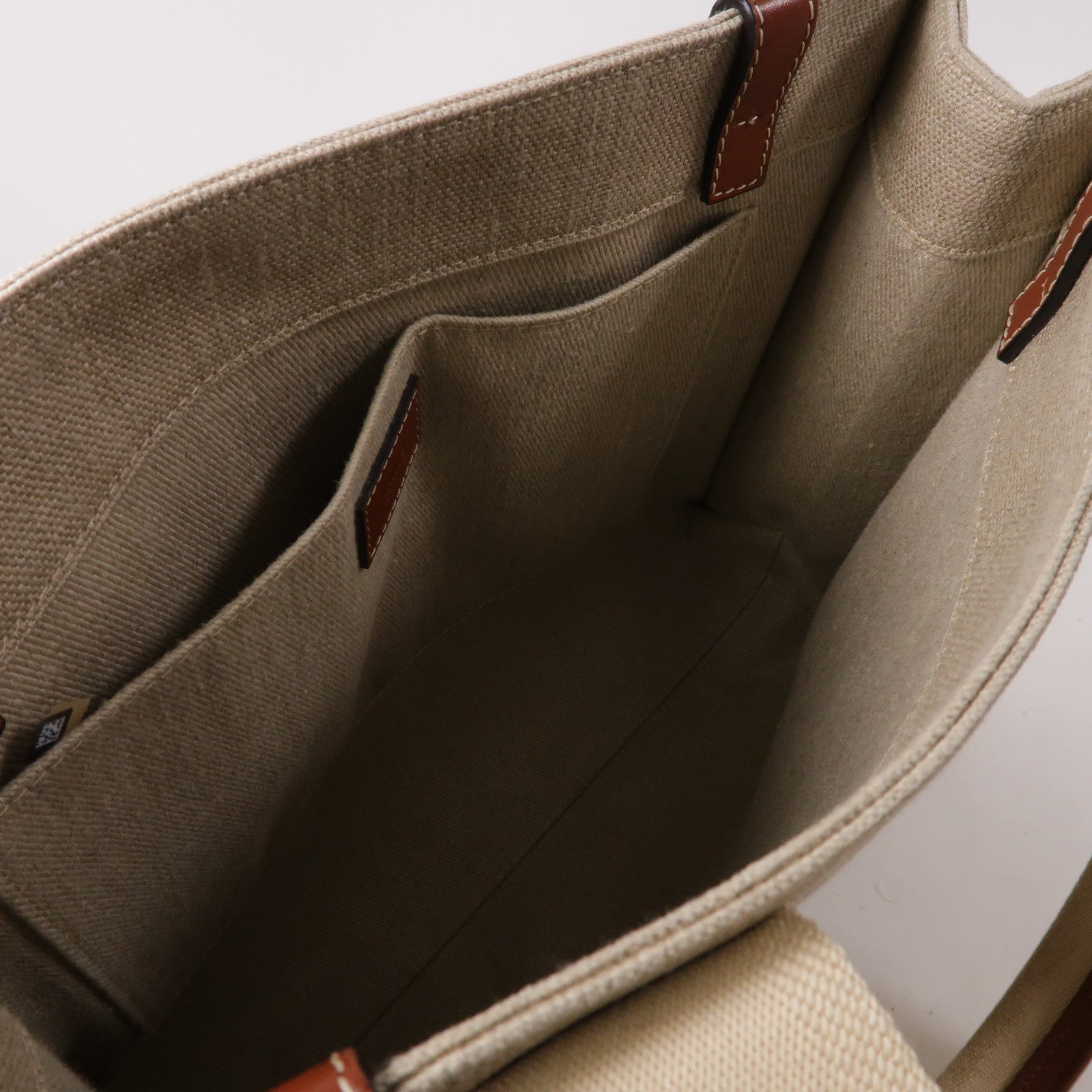 Chloe 亞麻布Woody Tote Bag肩背袋啡色