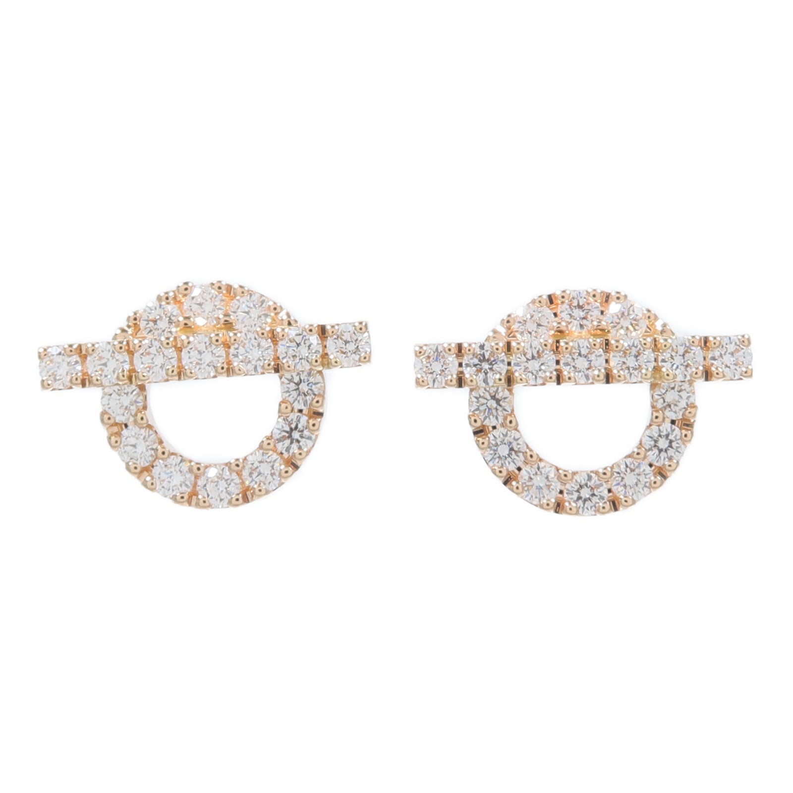 HERMES 18K玫瑰金Finesse Earrings鑽石耳環