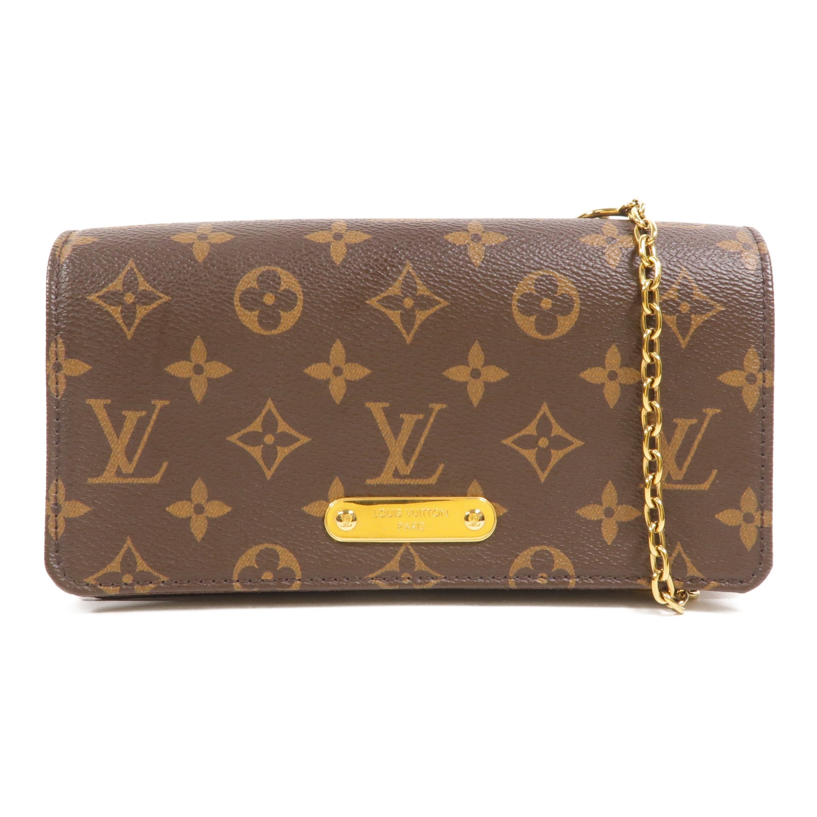 LOUIS VUITTON Monogram Wallet On Chain Lily鏈帶肩背袋