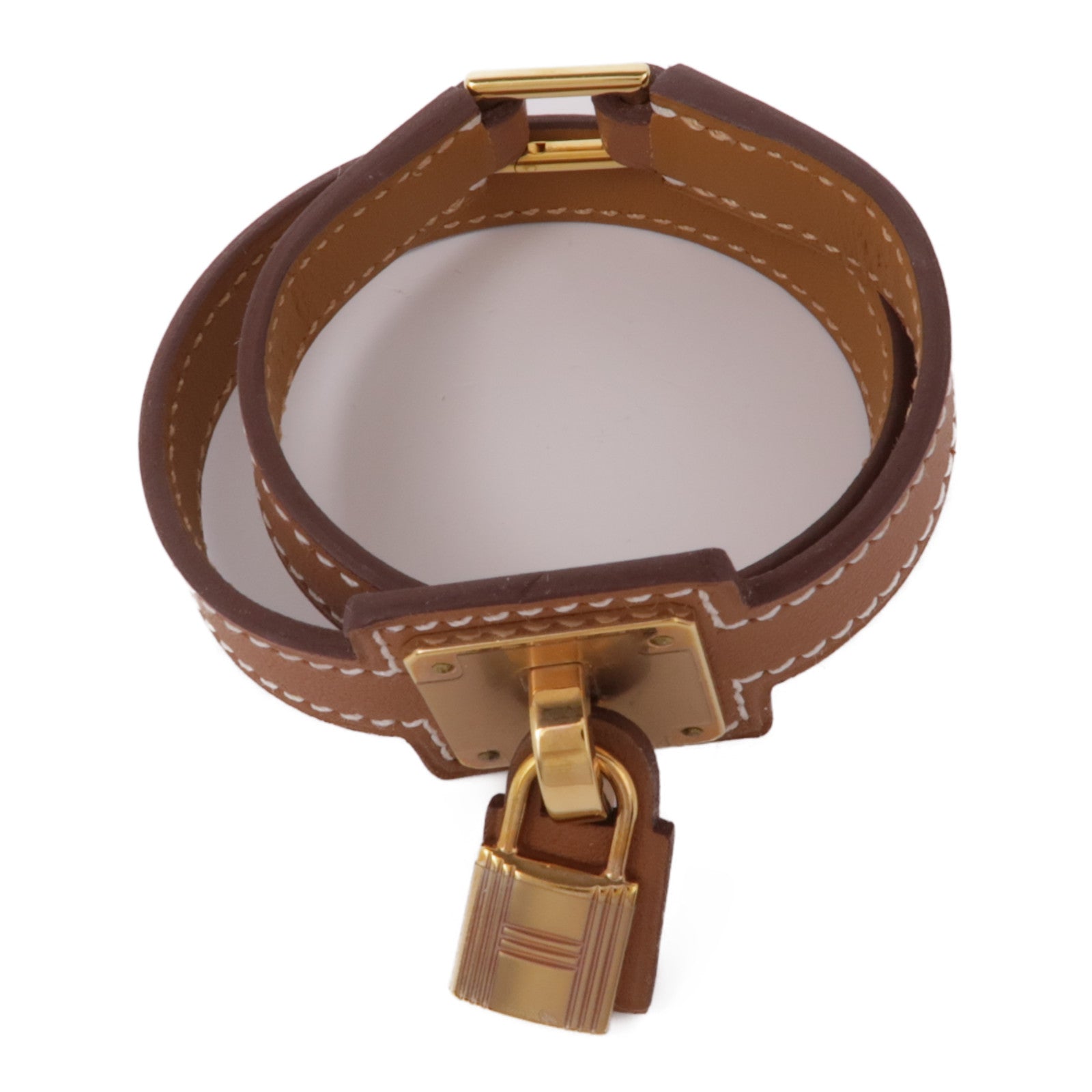 HERMES Swift皮革O'Kelly Bracelet金扣手鐲Gold