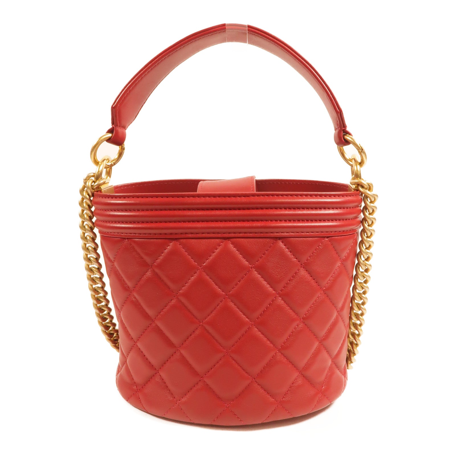 CHANEL 牛皮皮革Boy Bucket Bag手挽肩背兩用袋