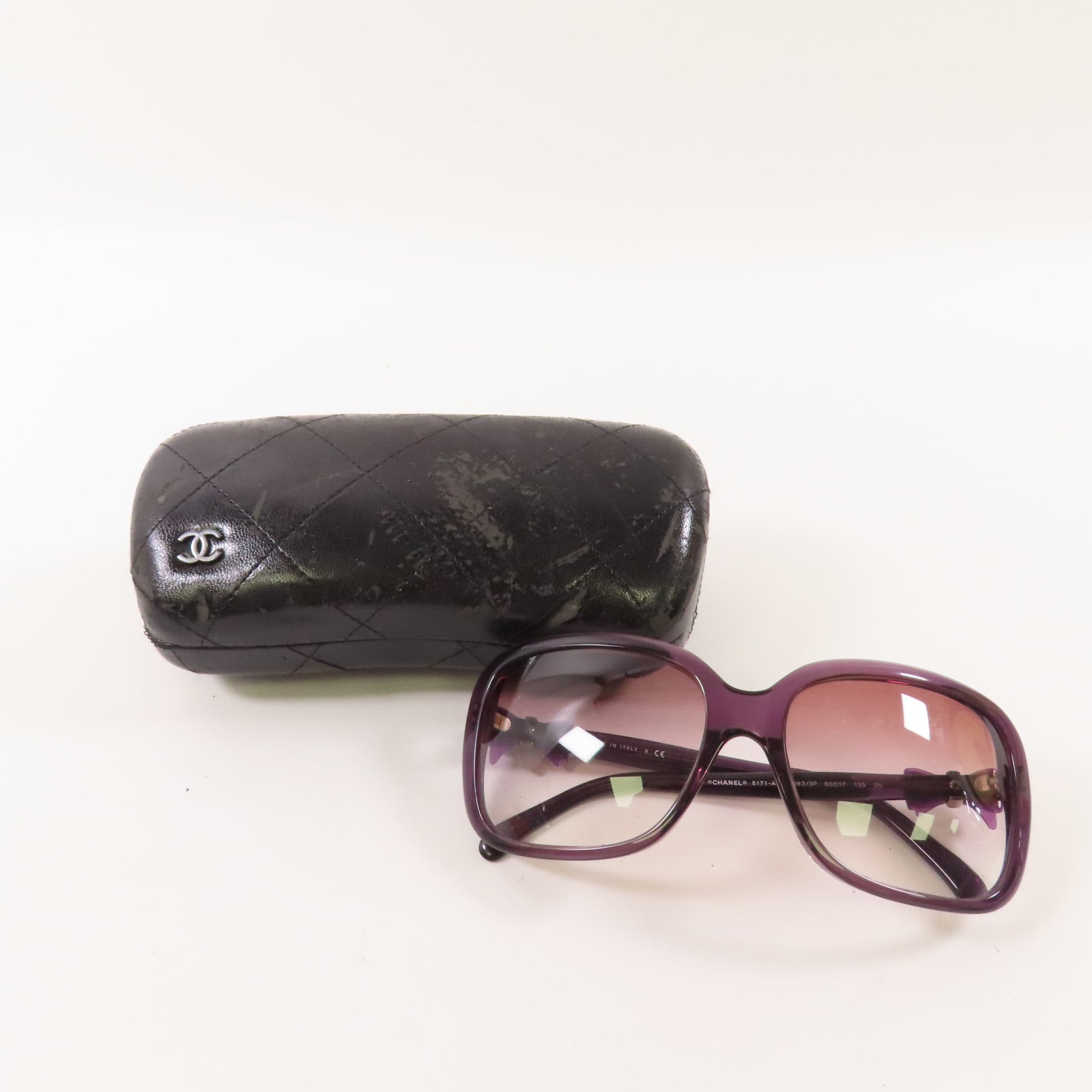 CHANEL CC Sunglasses PVC Purple