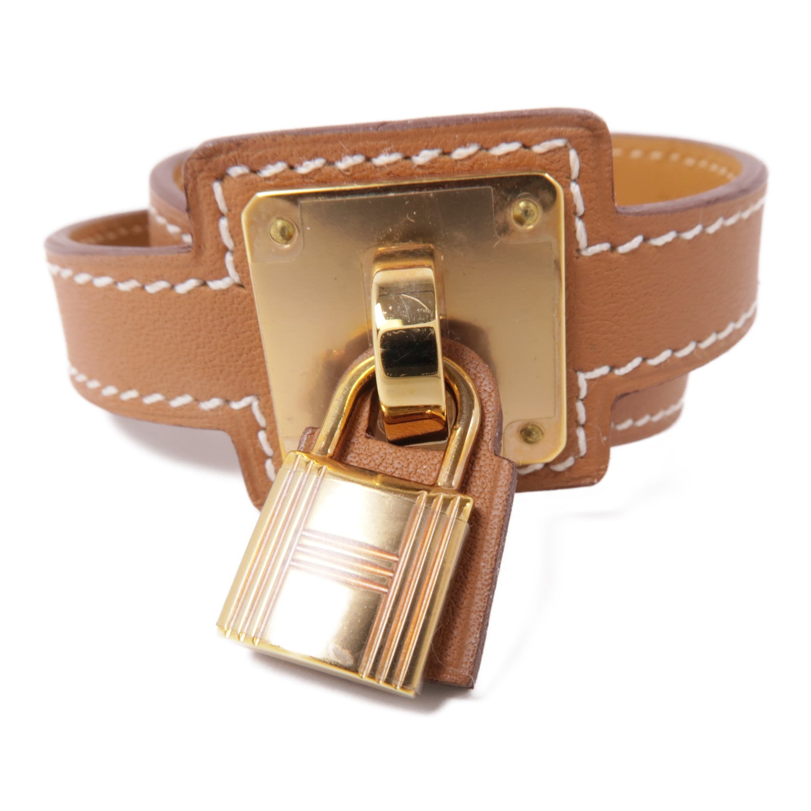 HERMES Swift皮革O'Kelly Bracelet金扣手鐲Gold
