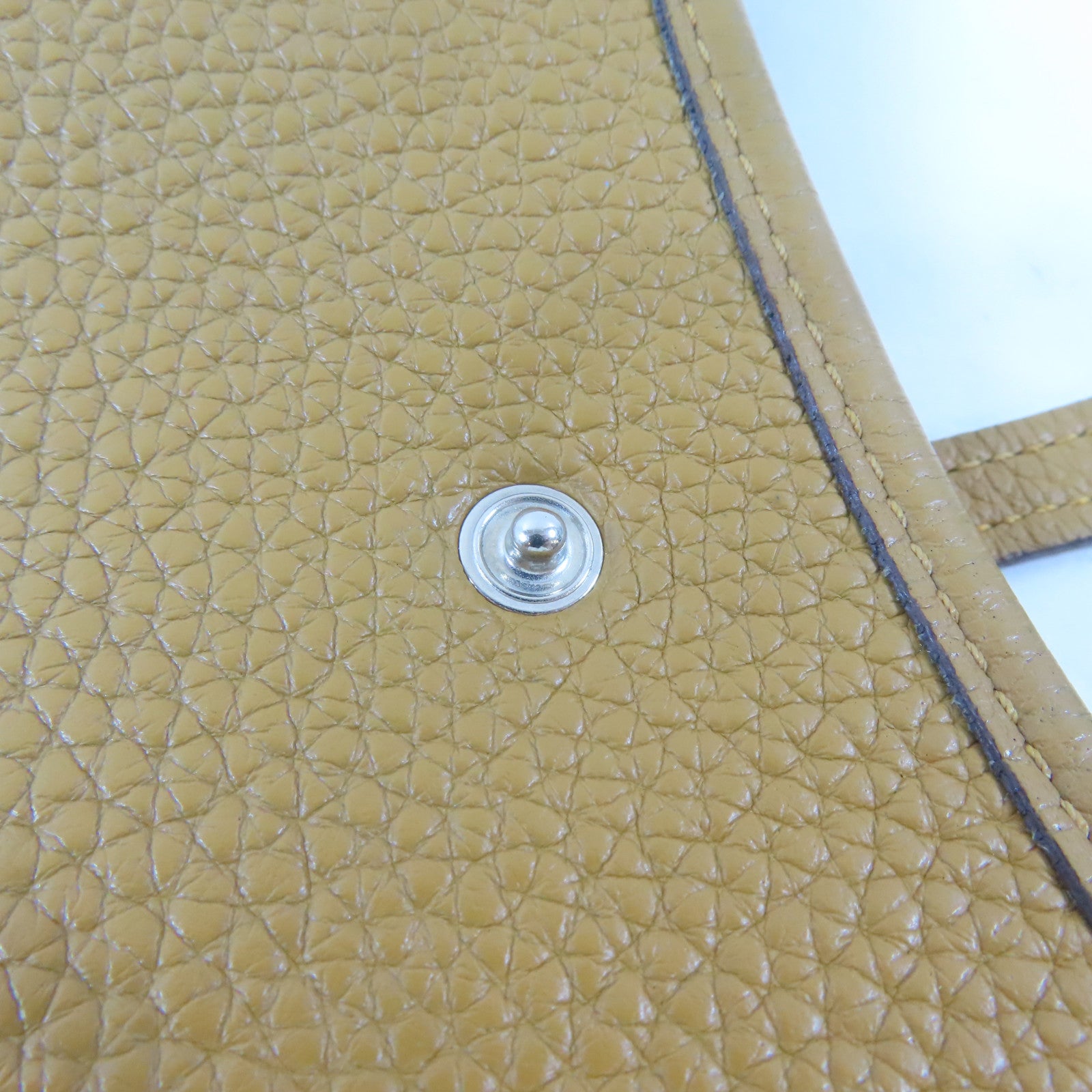 HERMES Clemence皮革Evelyne TPM銀扣肩背袋Biscuit/啡色