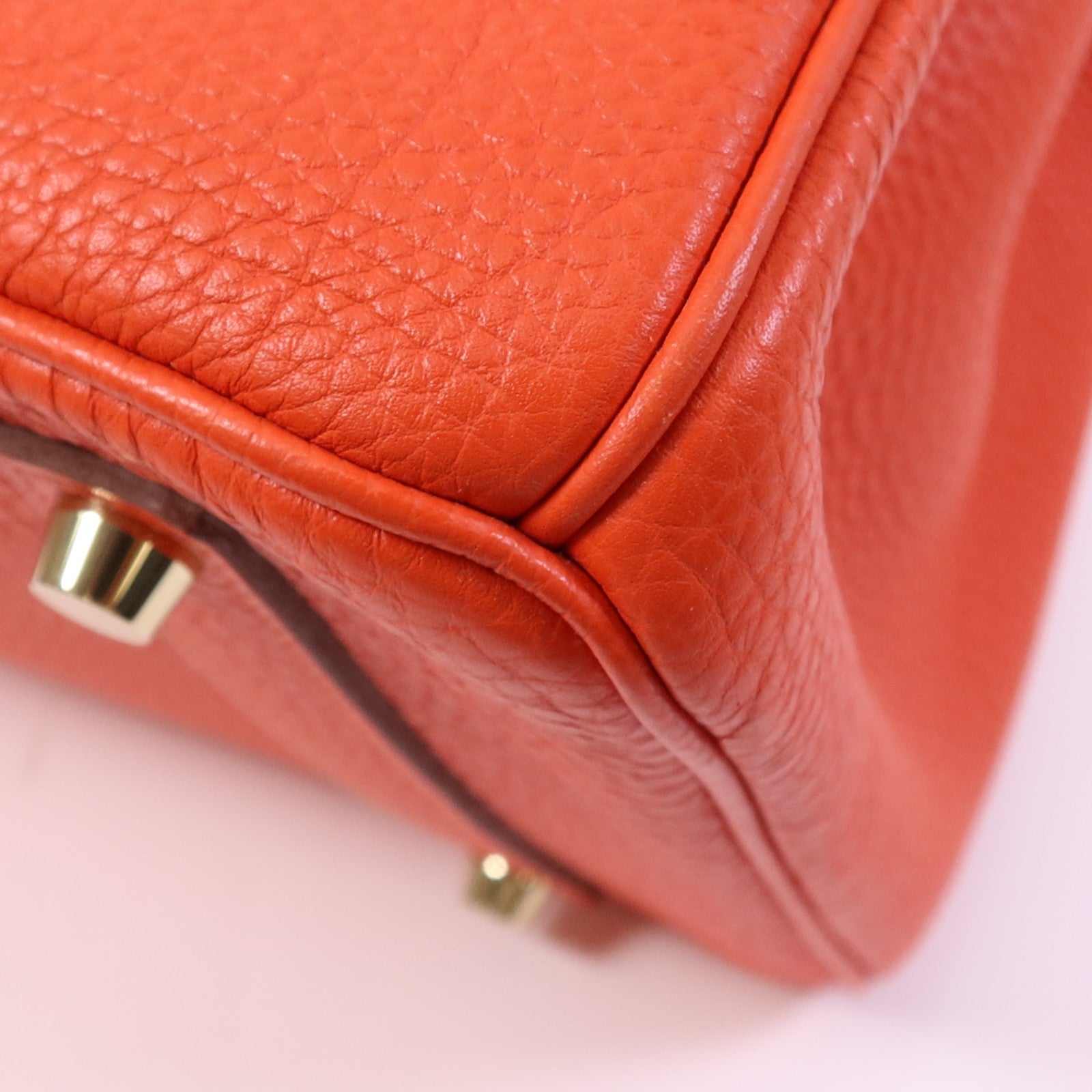HERMES Togo皮革Birkin 35金扣手挽袋Rouge Tomate