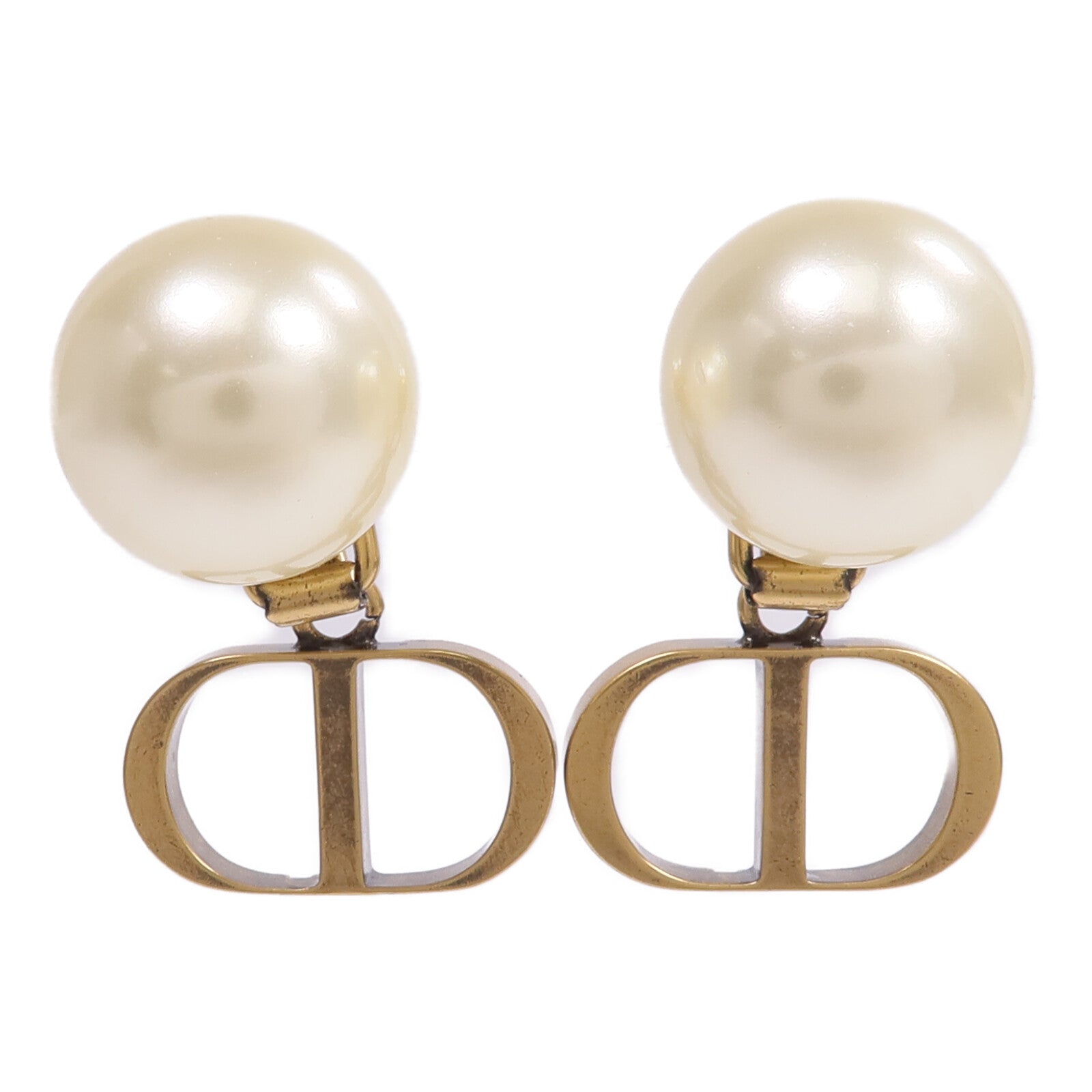 Dior 金屬/PVC Earrings Cilp金扣耳環