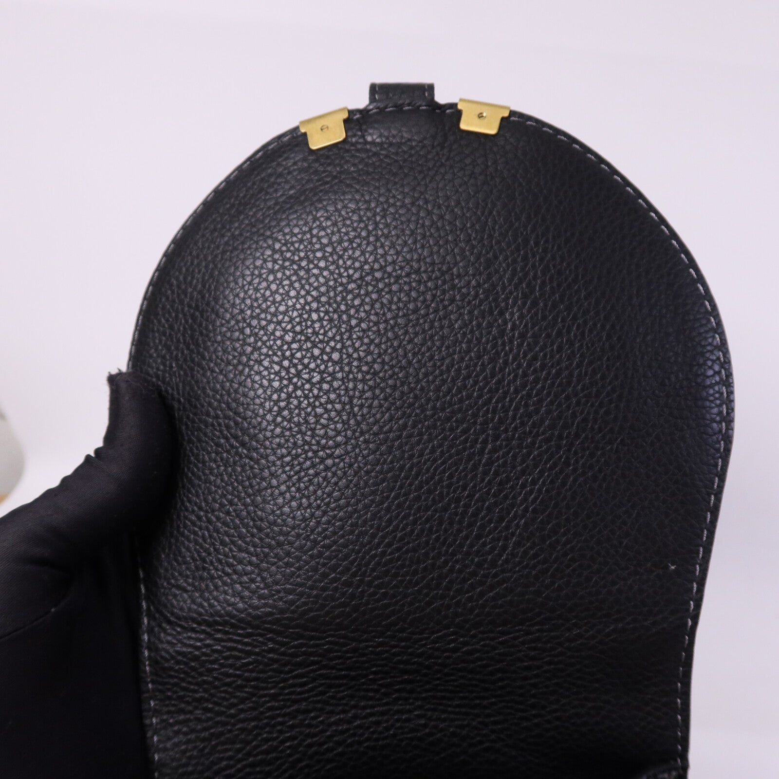 Chloe 牛皮皮革Marcle Bag金扣肩背袋