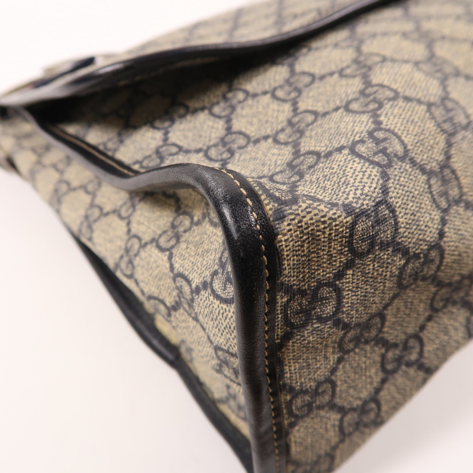 GUCCI 塗層帆布Shoulder Bag肩背袋藍色/啡色
