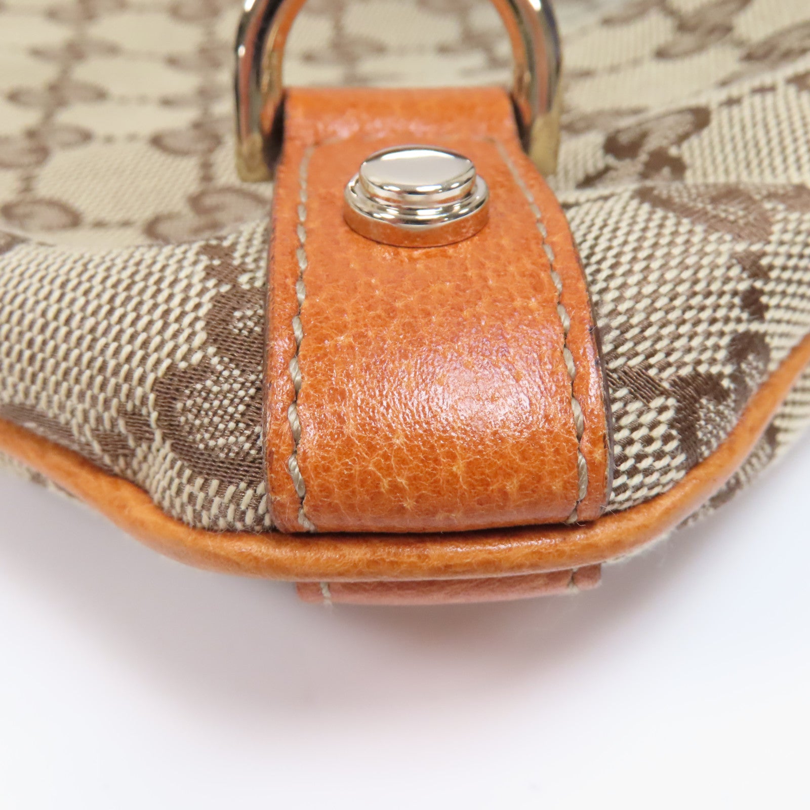 GUCCI 帆布Shoulder Bag金扣肩背袋啡色/米色