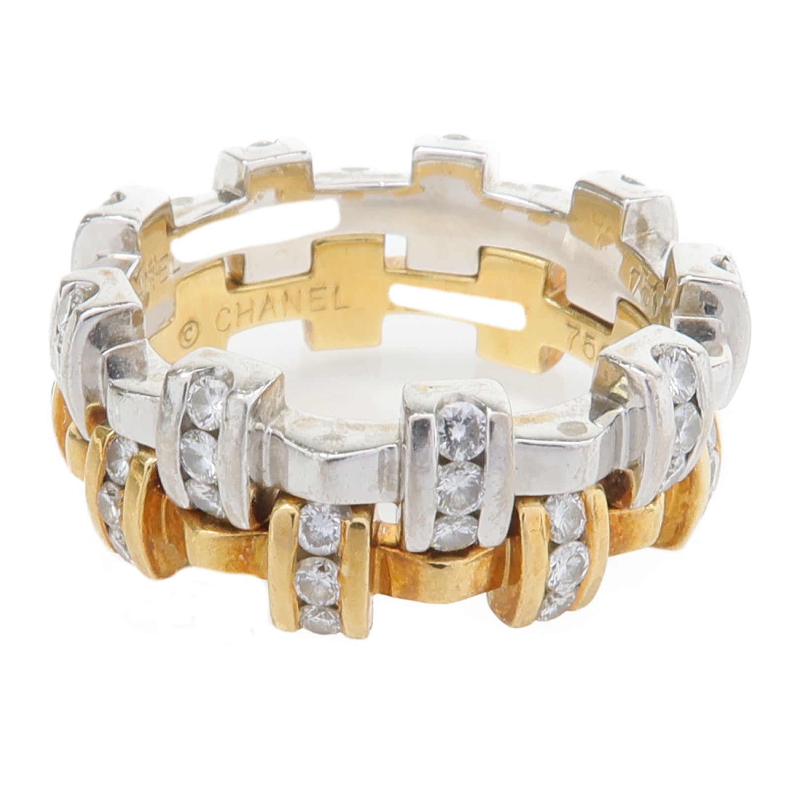 CHANEL 18K白金/黃金Diamond Ring鑽石戒指Chanel#50/US#5