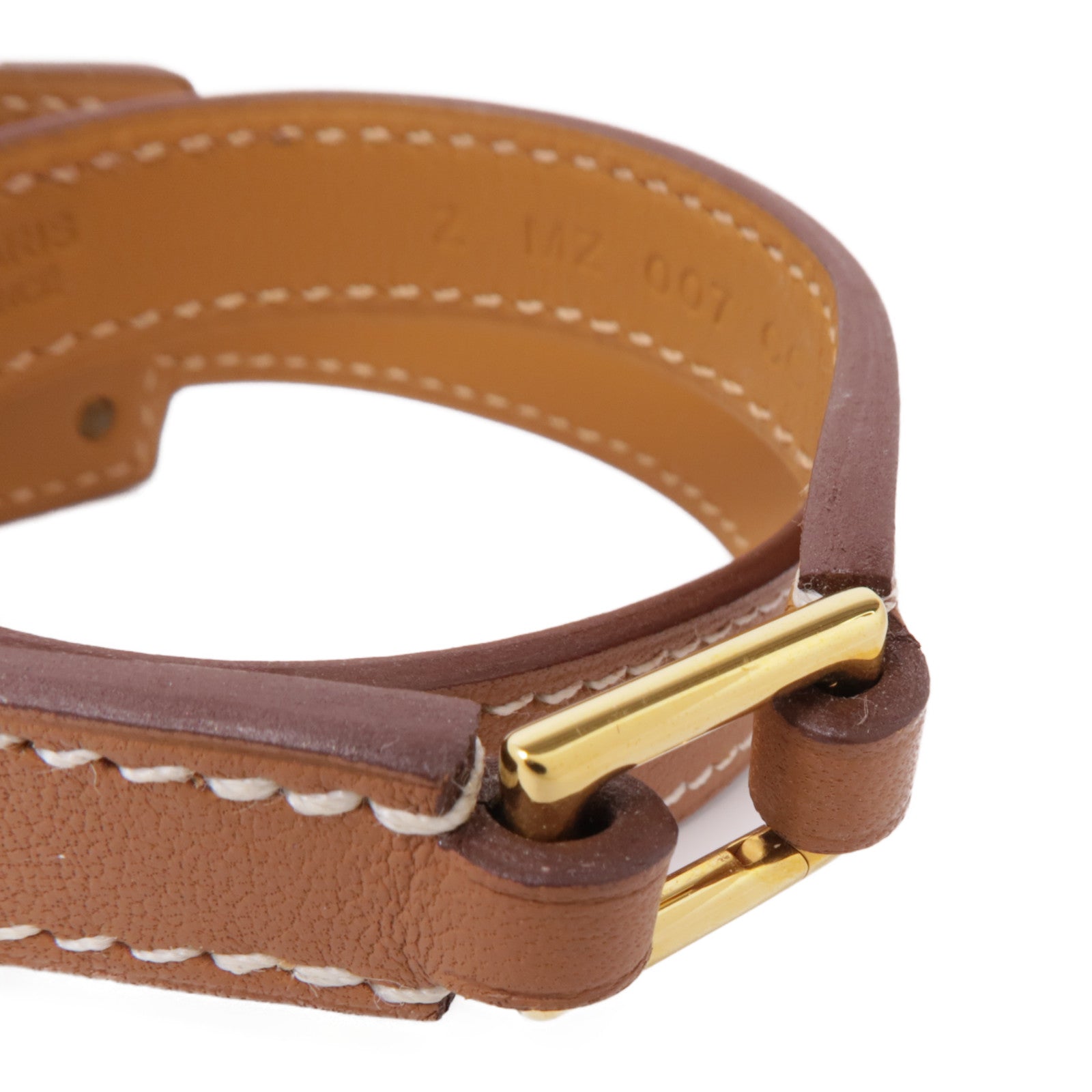 HERMES Swift皮革O'Kelly Bracelet金扣手鐲Gold