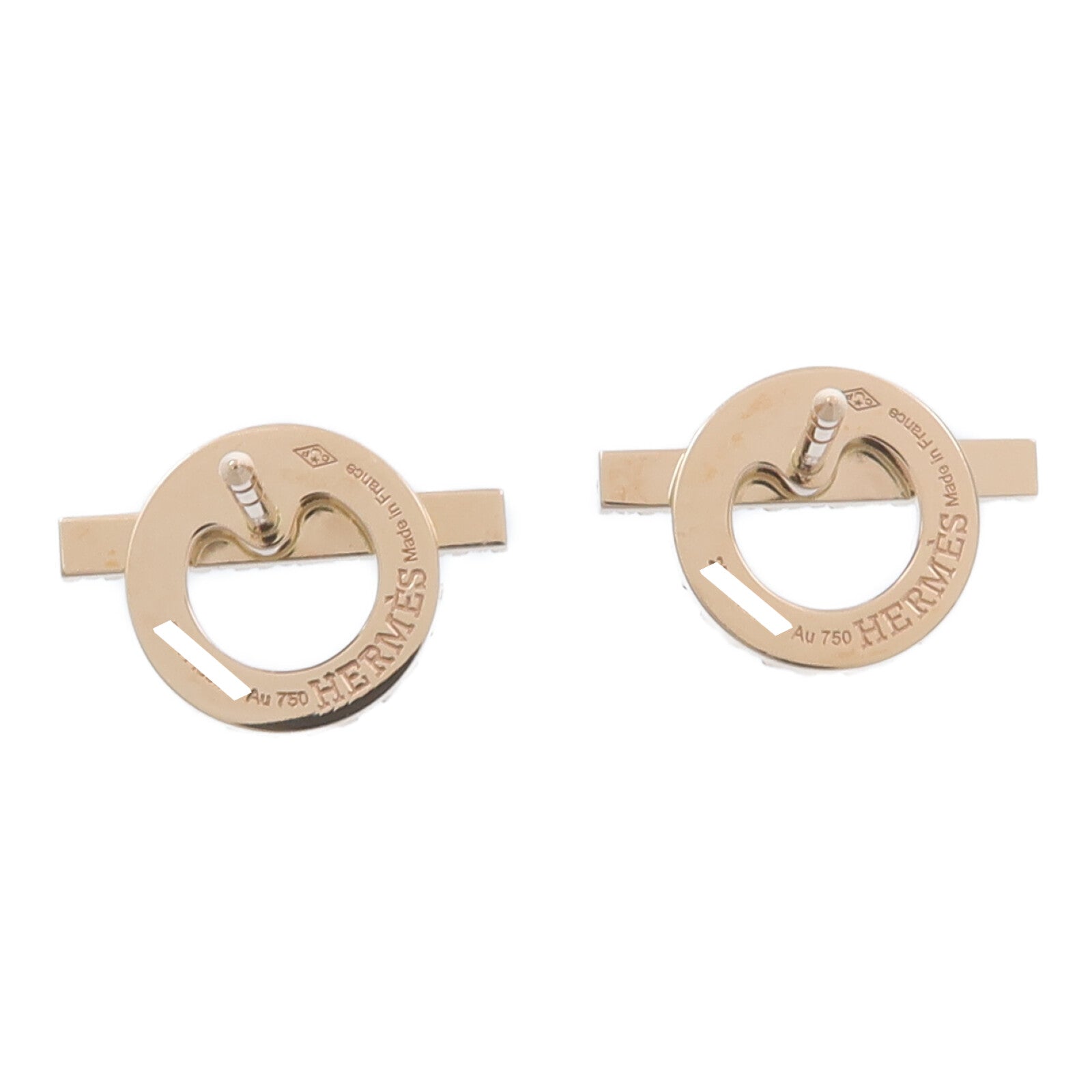 HERMES 18K玫瑰金Finesse Earrings鑽石耳環