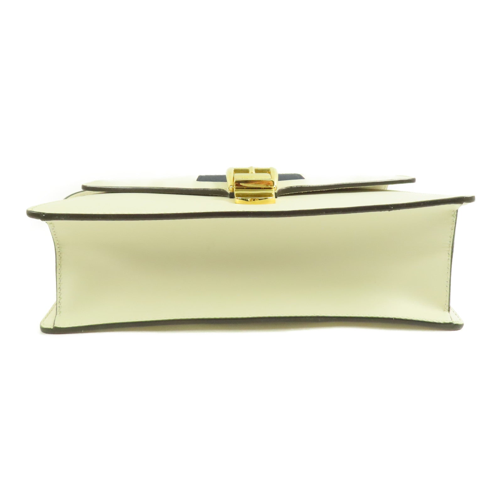 GUCCI GG GHW Sylvie Shoulder Bag Calfskin Leather Beige