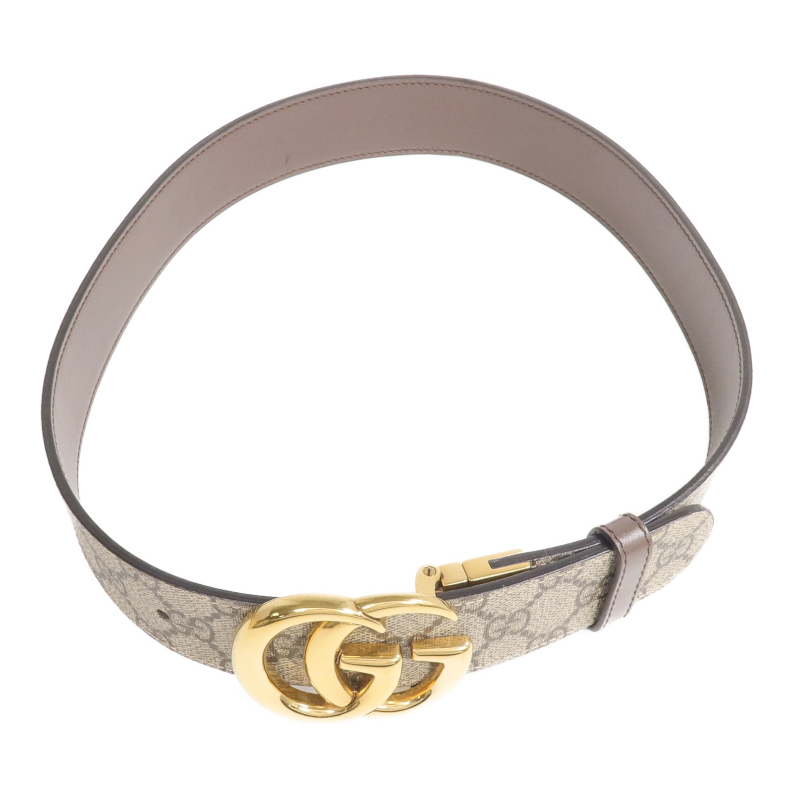 GUCCI 塗層帆布GG Marmont Belt 75cm金扣皮帶