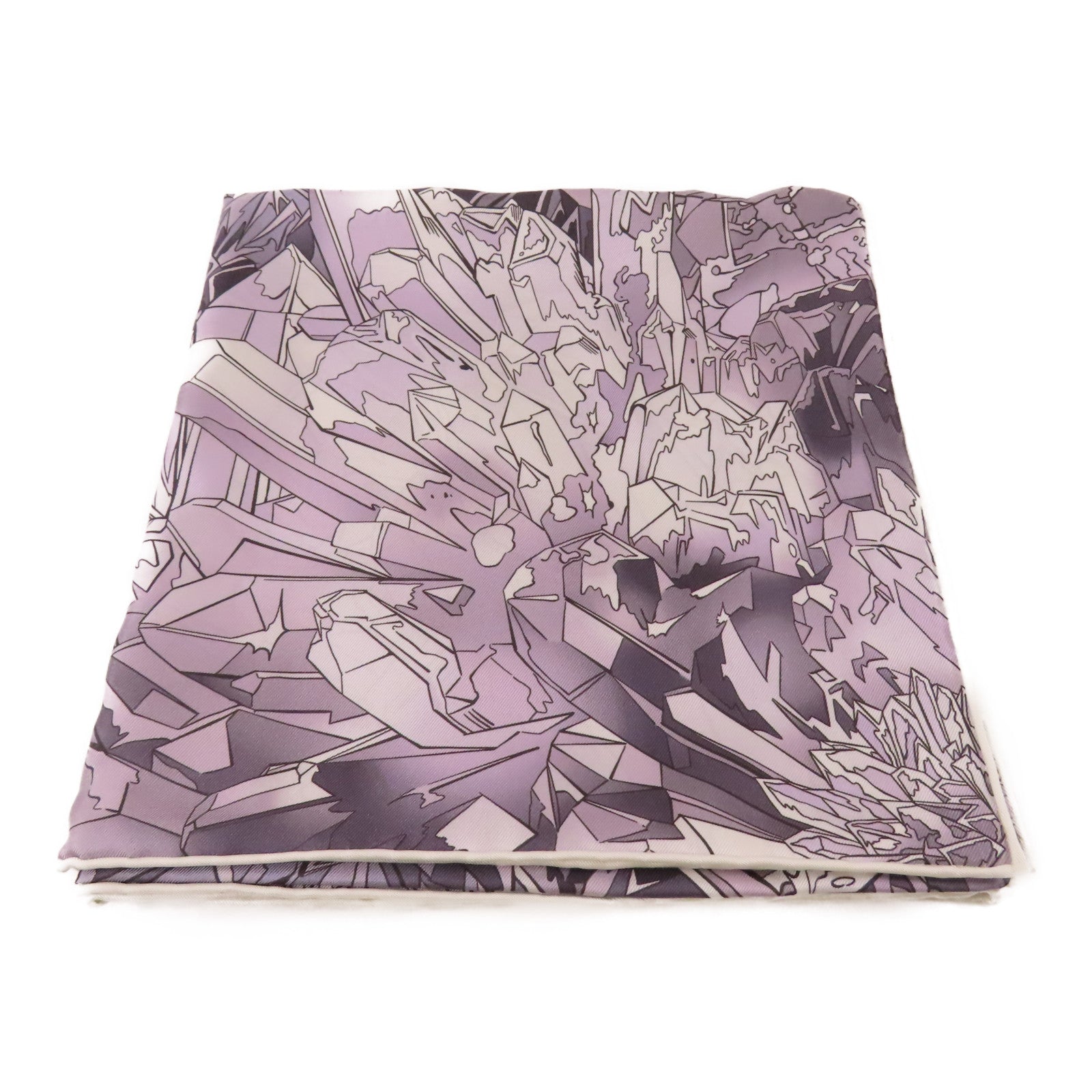 HERMES 絲質Scarf 90x90cm絲巾灰色/白色