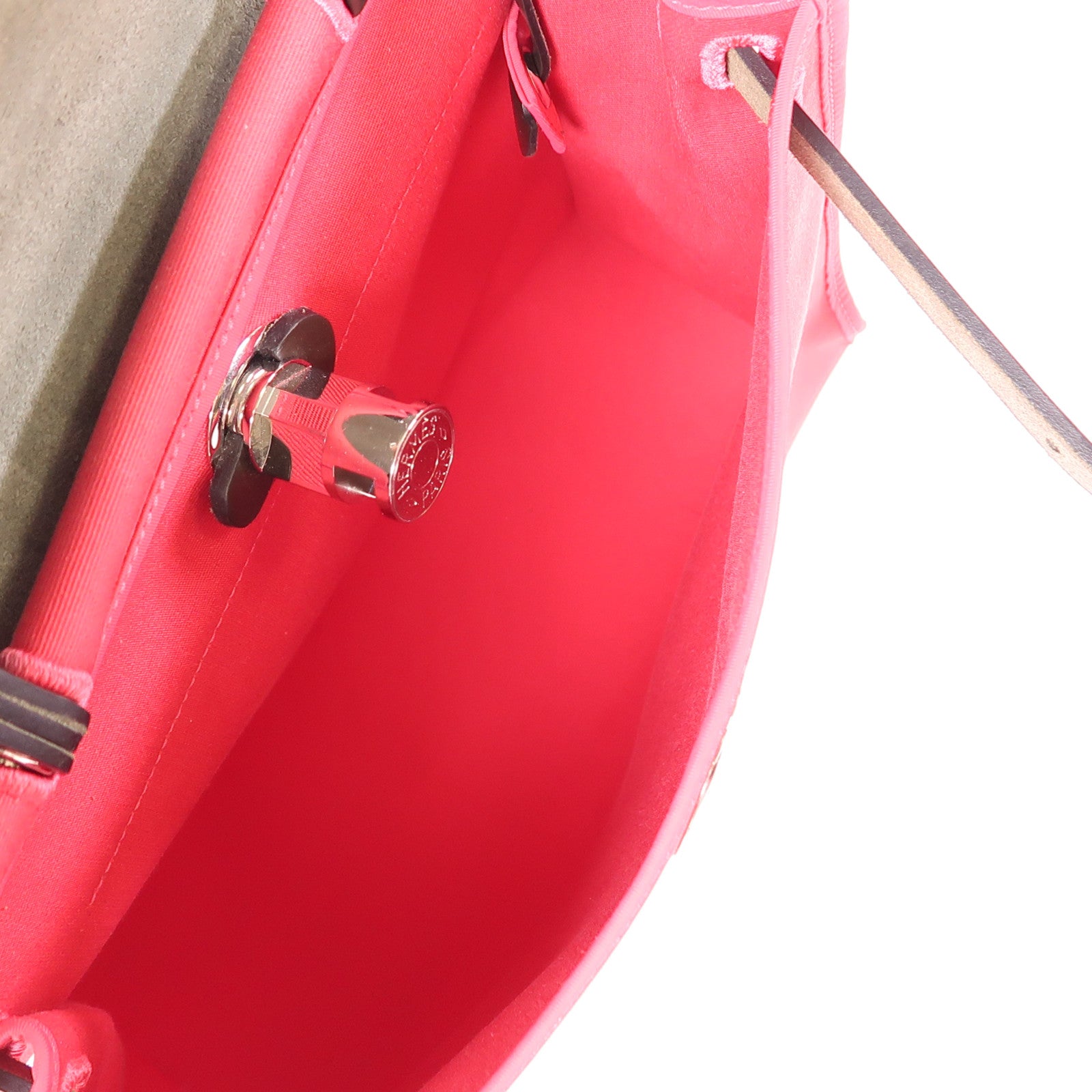 HERMES 帆布Herbag PM銀扣手挽肩背兩用袋