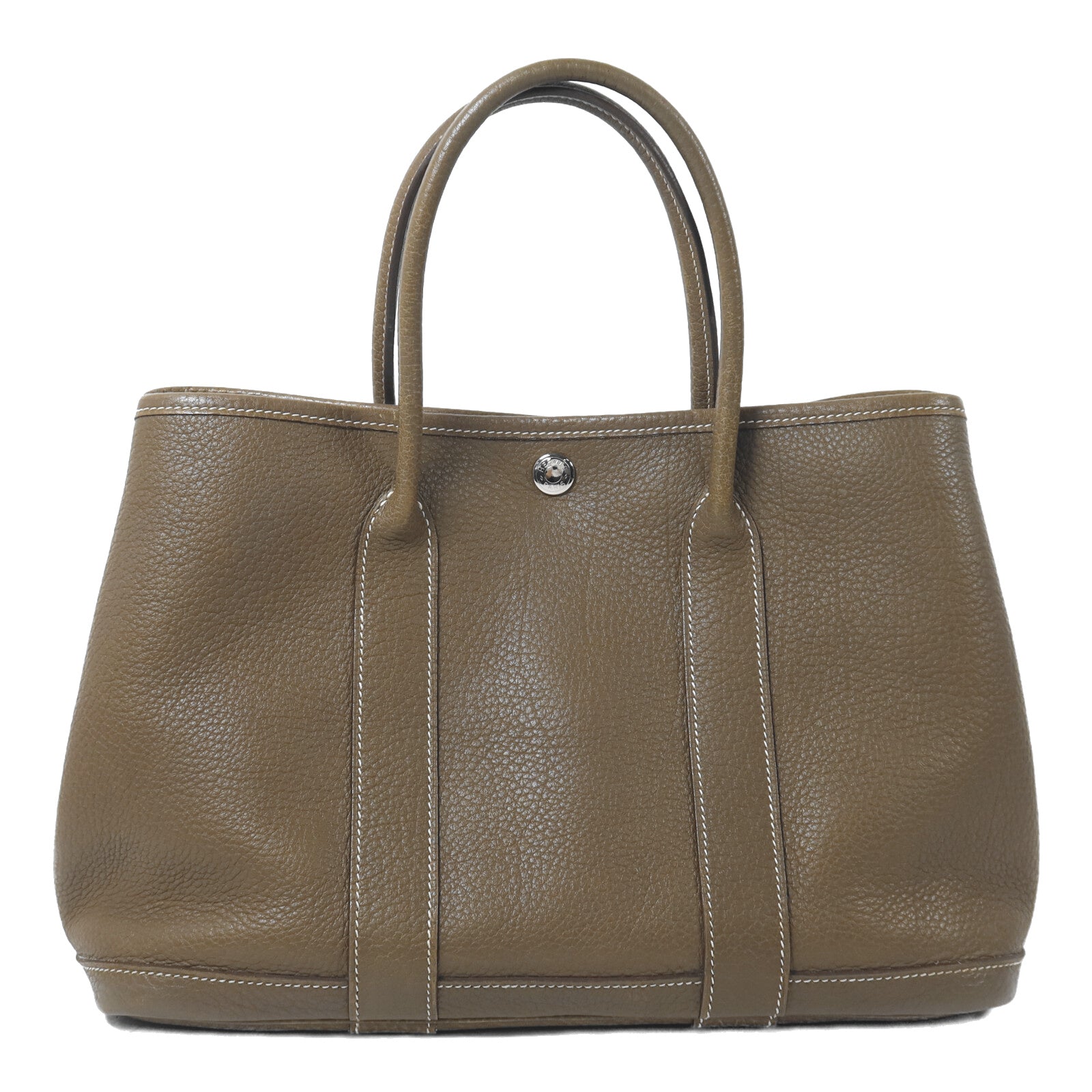 HERMES Negonda皮革Garden Party TPM手挽袋Etoupe
