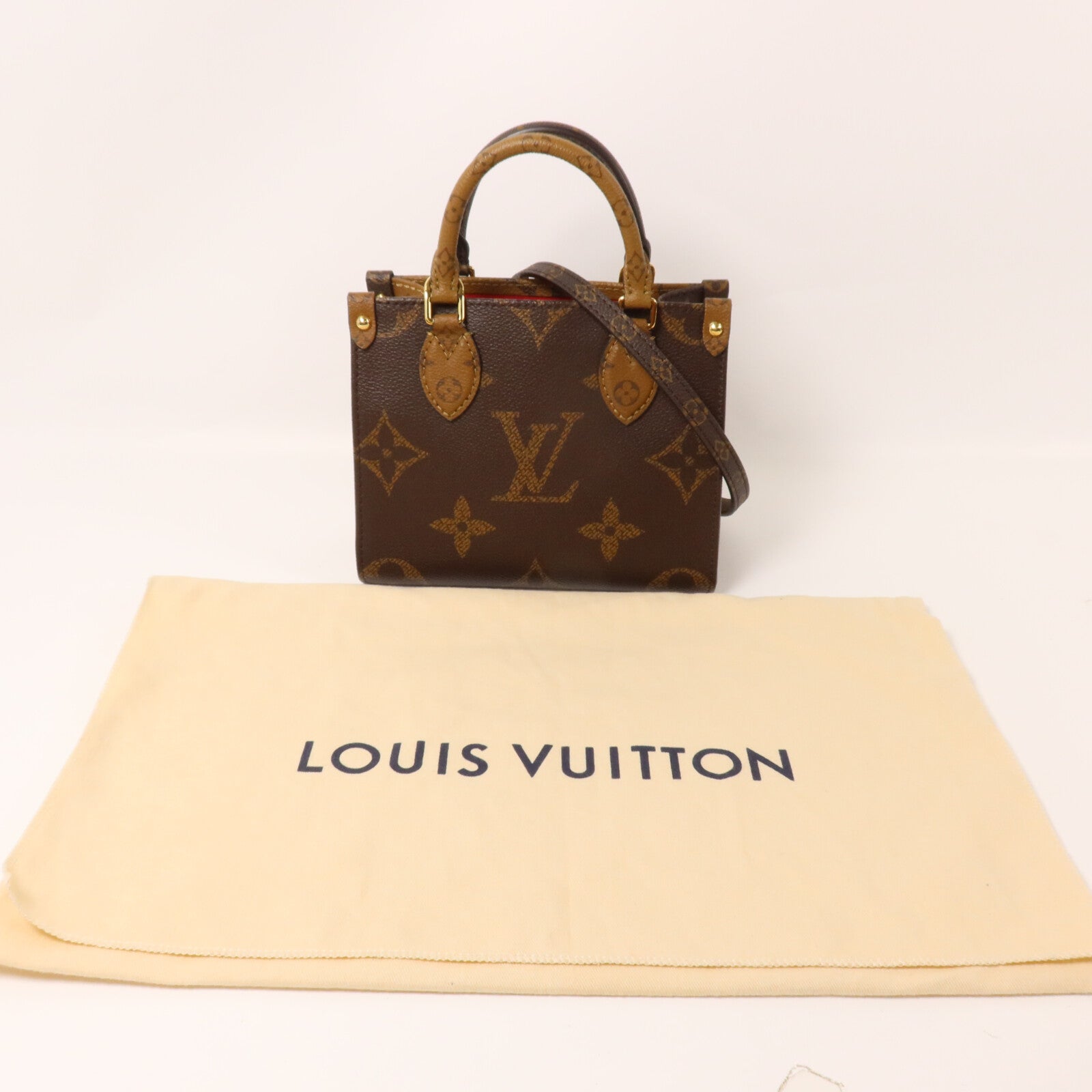 LOUIS VUITTON Monogram Reverse On The Go BB手挽肩背兩用袋