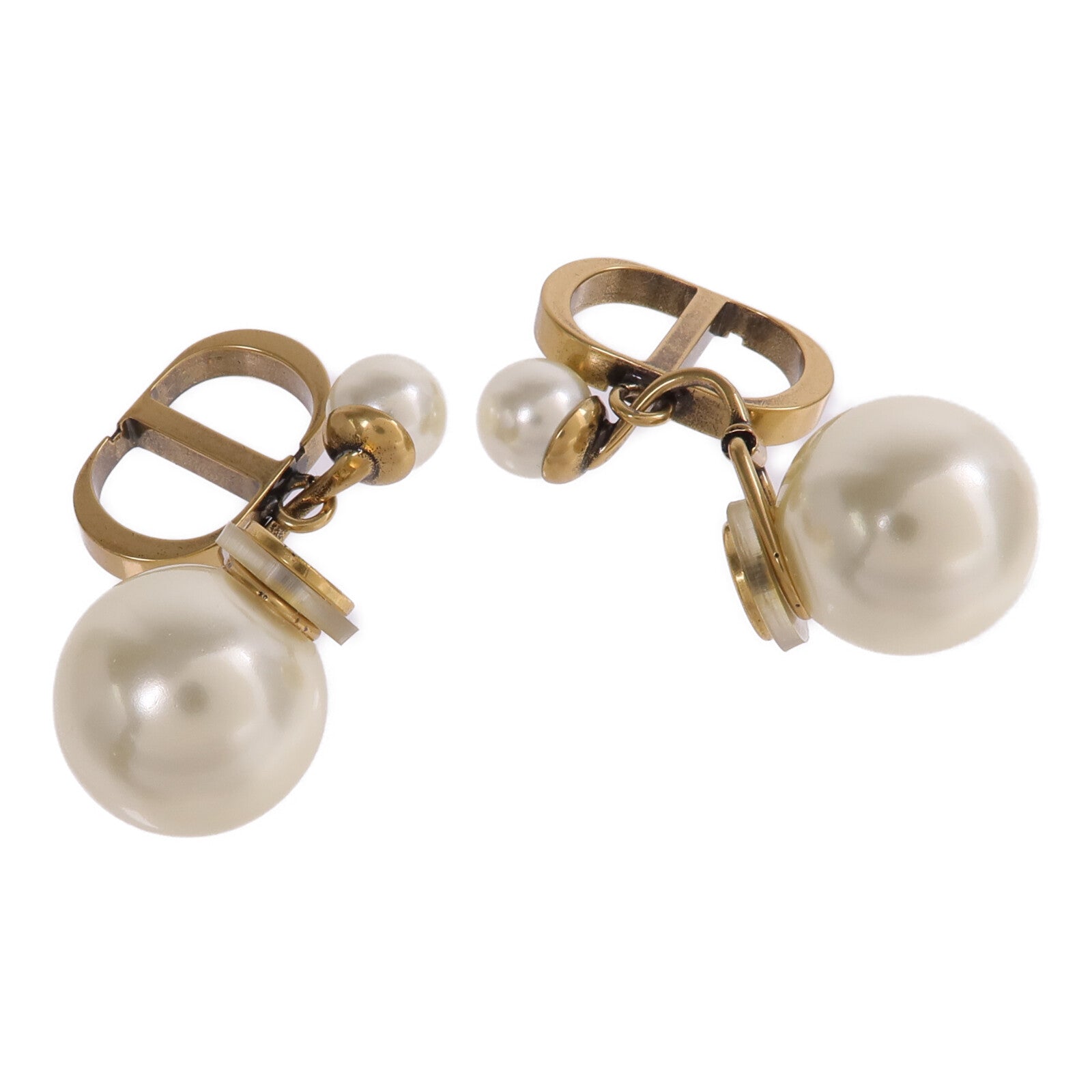 Dior 金屬/PVC Earrings Cilp金扣耳環