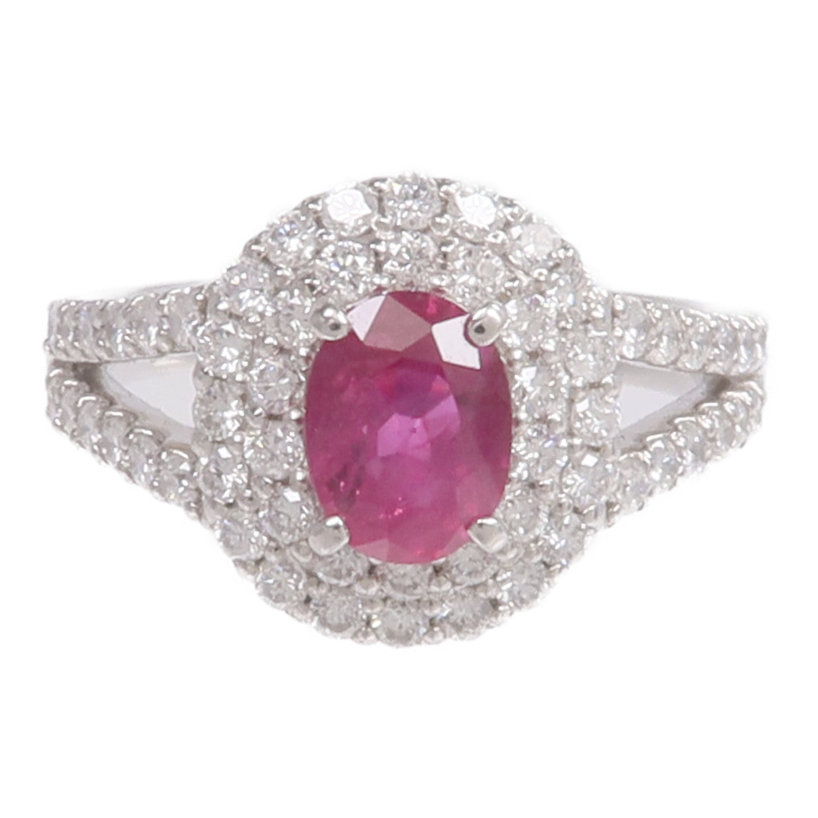 JEWELRY PT900鉑金Ruby Diamond Ring紅寶石/鑽石戒指