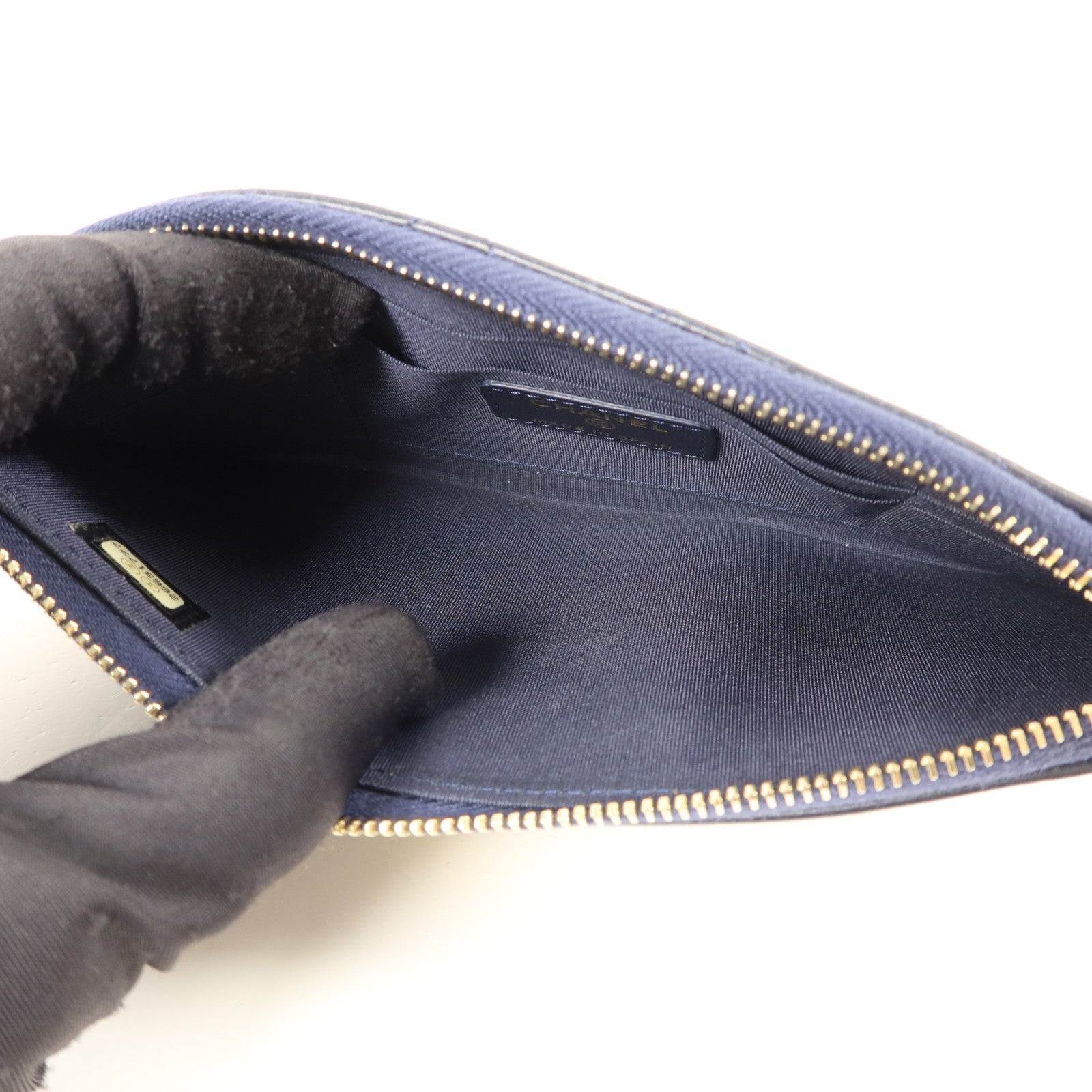 CHANEL 羊皮皮革Boy Zipper Long Wallet長錢包